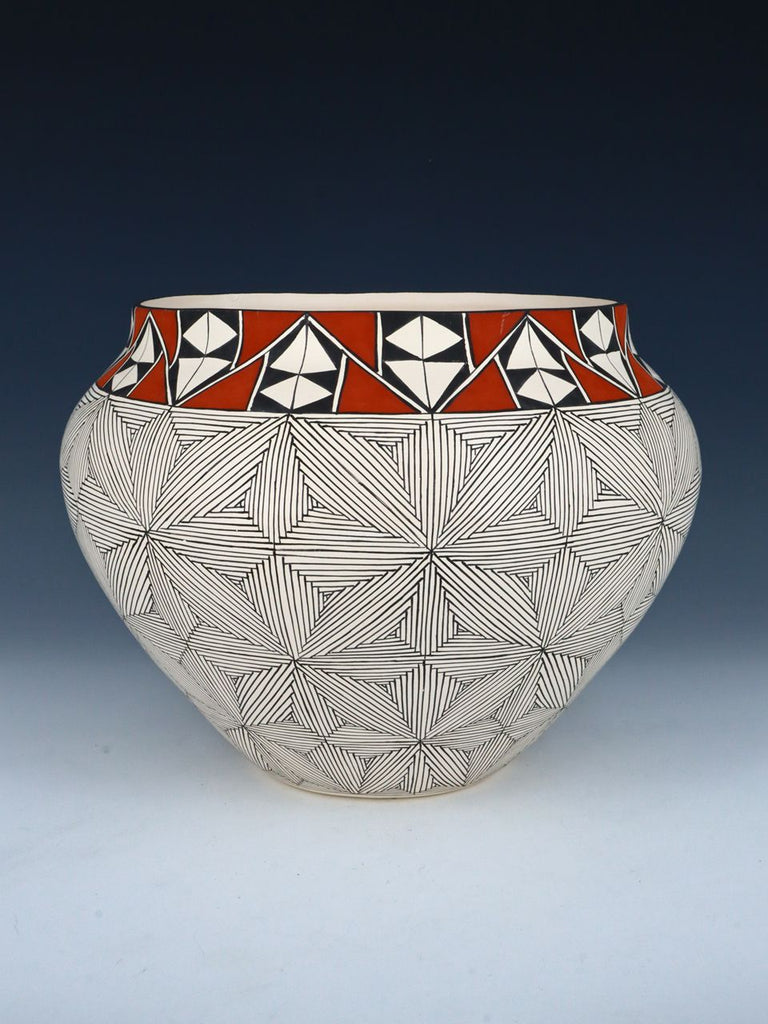 Acoma Pueblo Fine Line Design Pottery Bowl - PuebloDirect.com