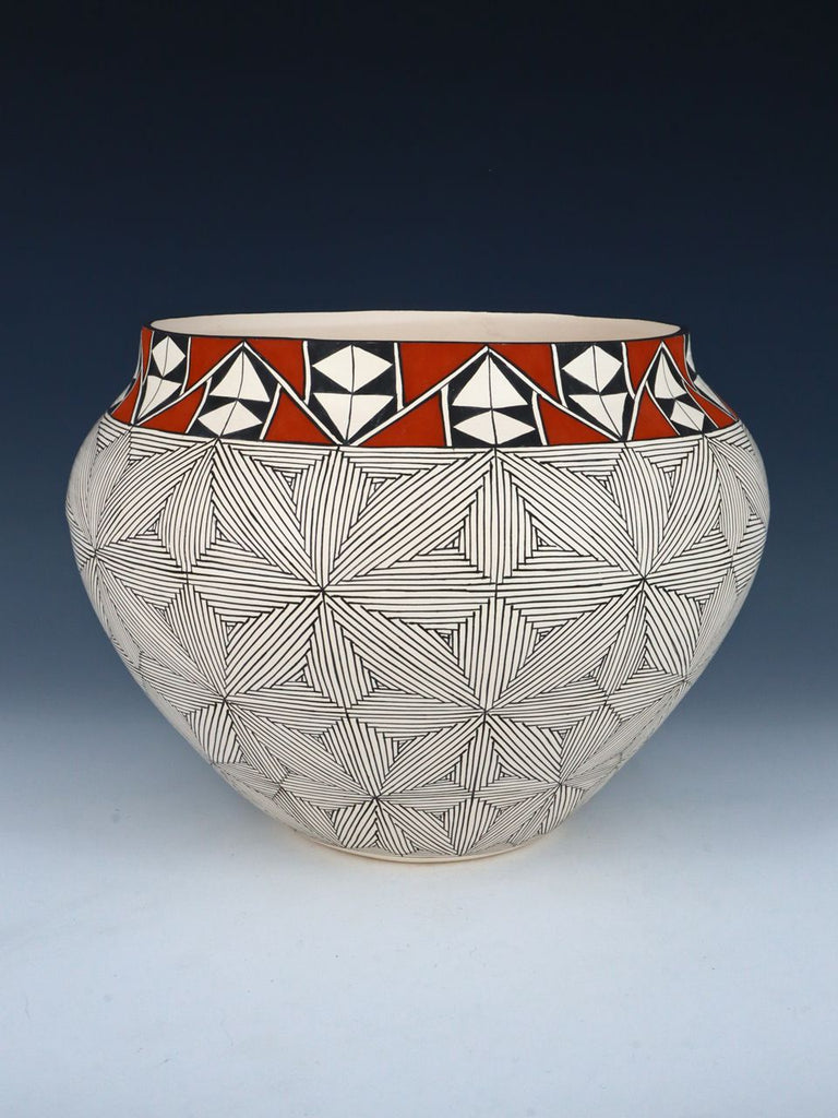 Acoma Pueblo Fine Line Design Pottery Bowl - PuebloDirect.com