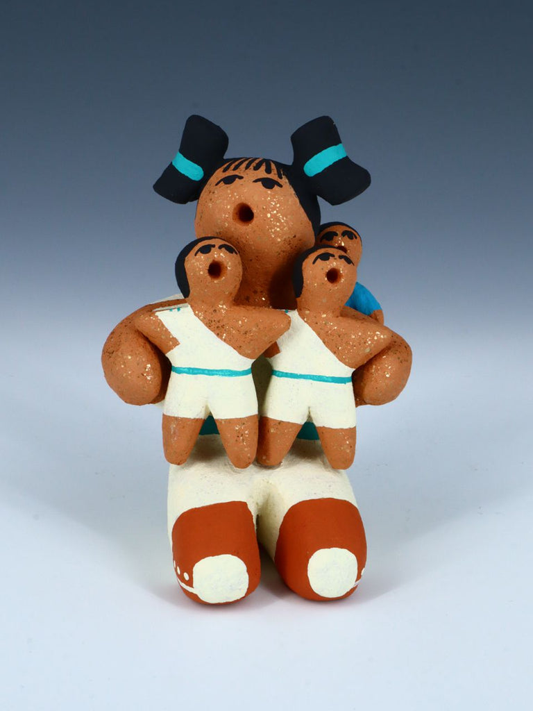 Taos Pueblo Pottery Three Baby Storyteller - PuebloDirect.com