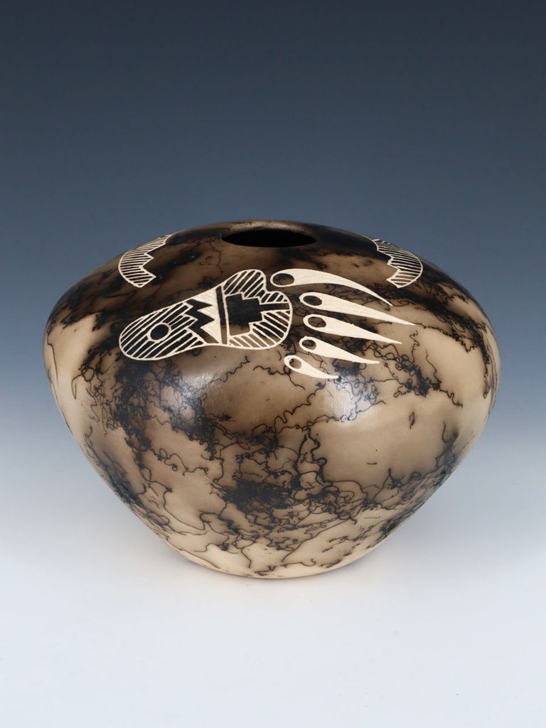Acoma Etched Bear Paw Horsehair Pottery - PuebloDirect.com