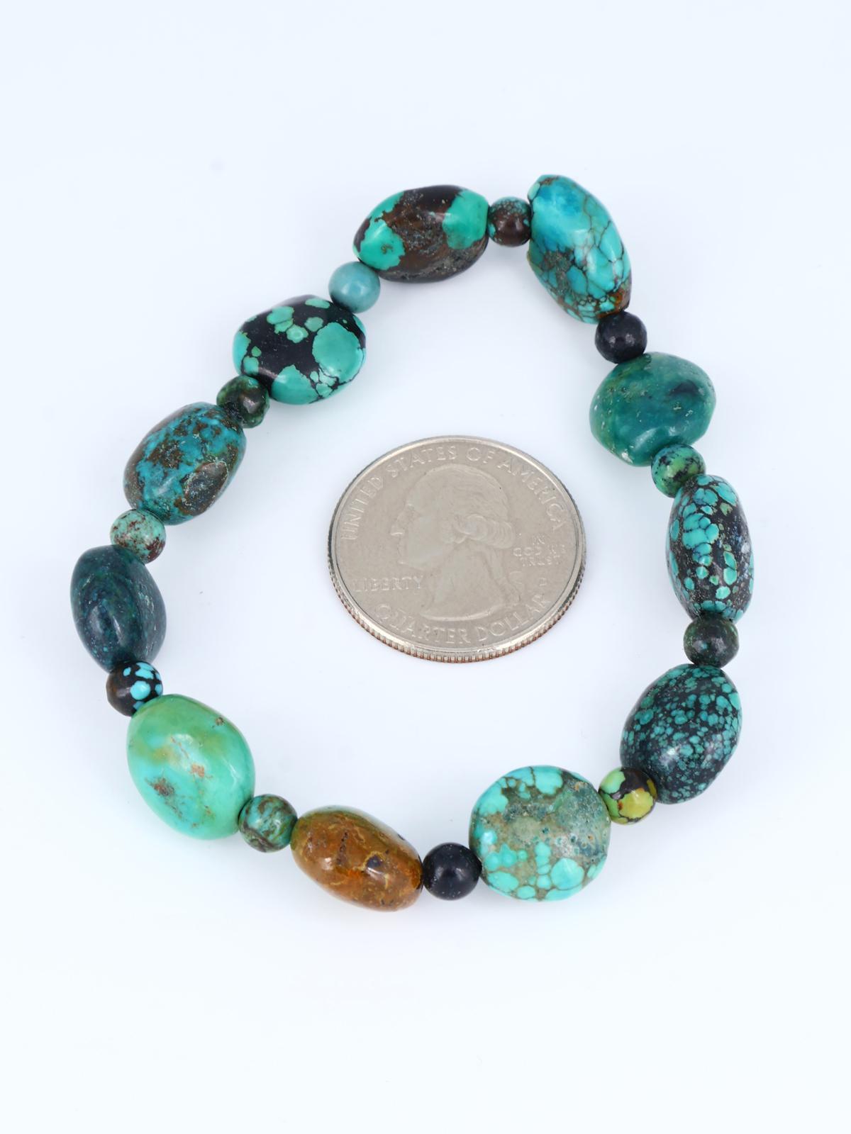 Navajo Cloud Mountain Turquoise Stretch Bracelet