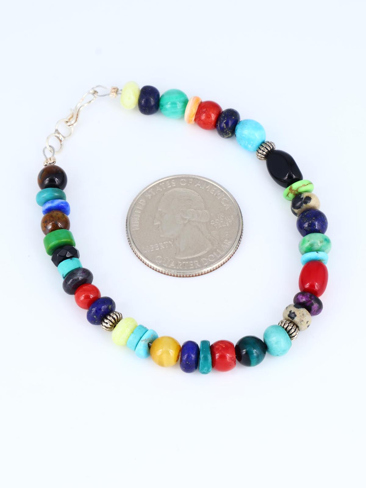 Multi Stone Single Strand Beaded Bracelet