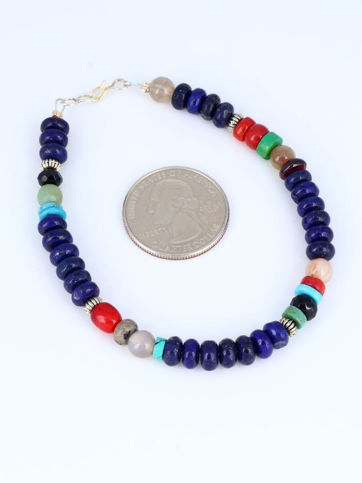 Multi Stone Single Strand Beaded Bracelet