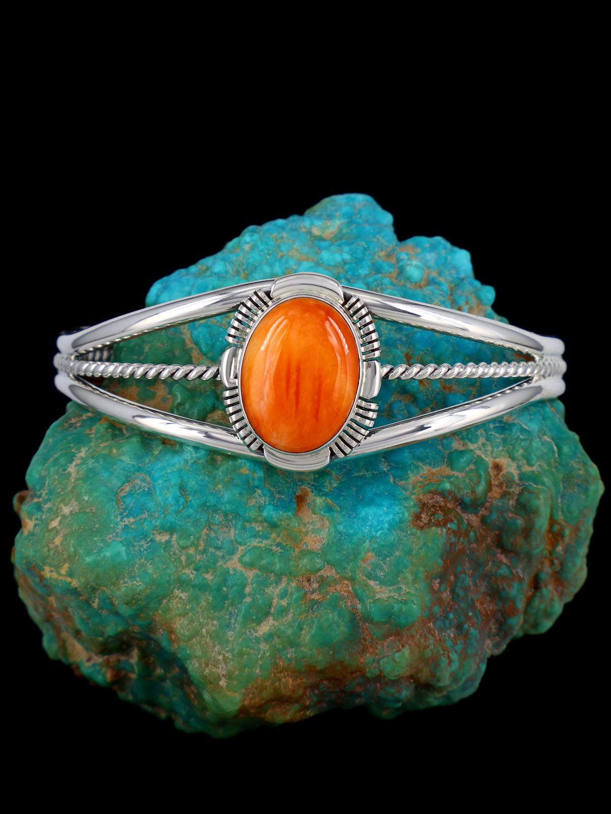 Native American Spiny Oyster Sterling Silver Cuff Bracelet - PuebloDirect.com