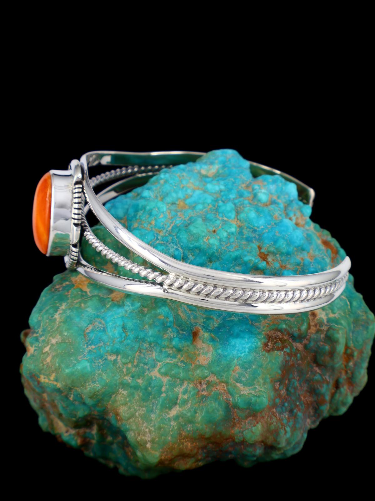 Native American Spiny Oyster Sterling Silver Cuff Bracelet - PuebloDirect.com