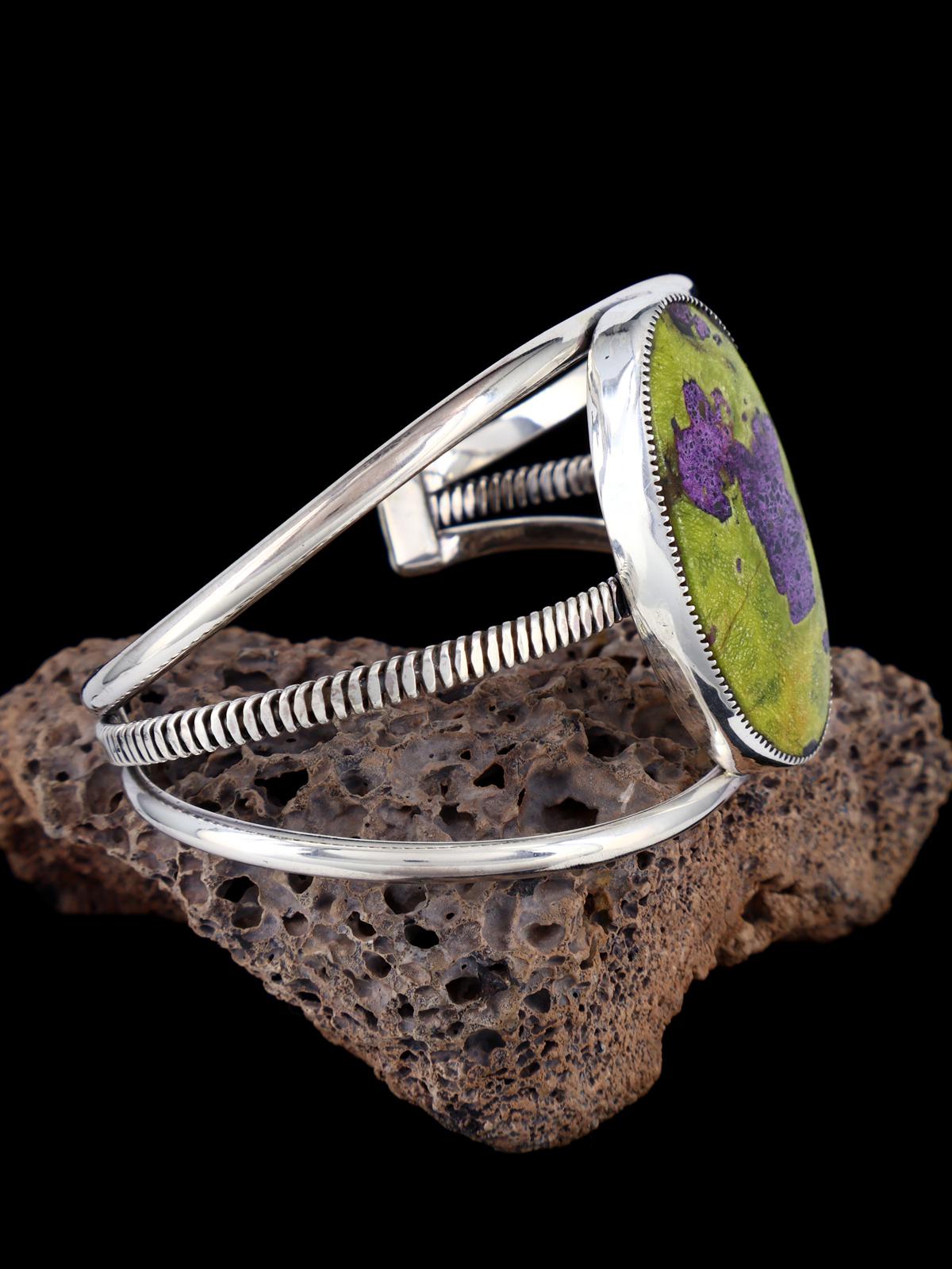 Native American Atlantasite Sterling Silver Cuff Bracelet - PuebloDirect.com