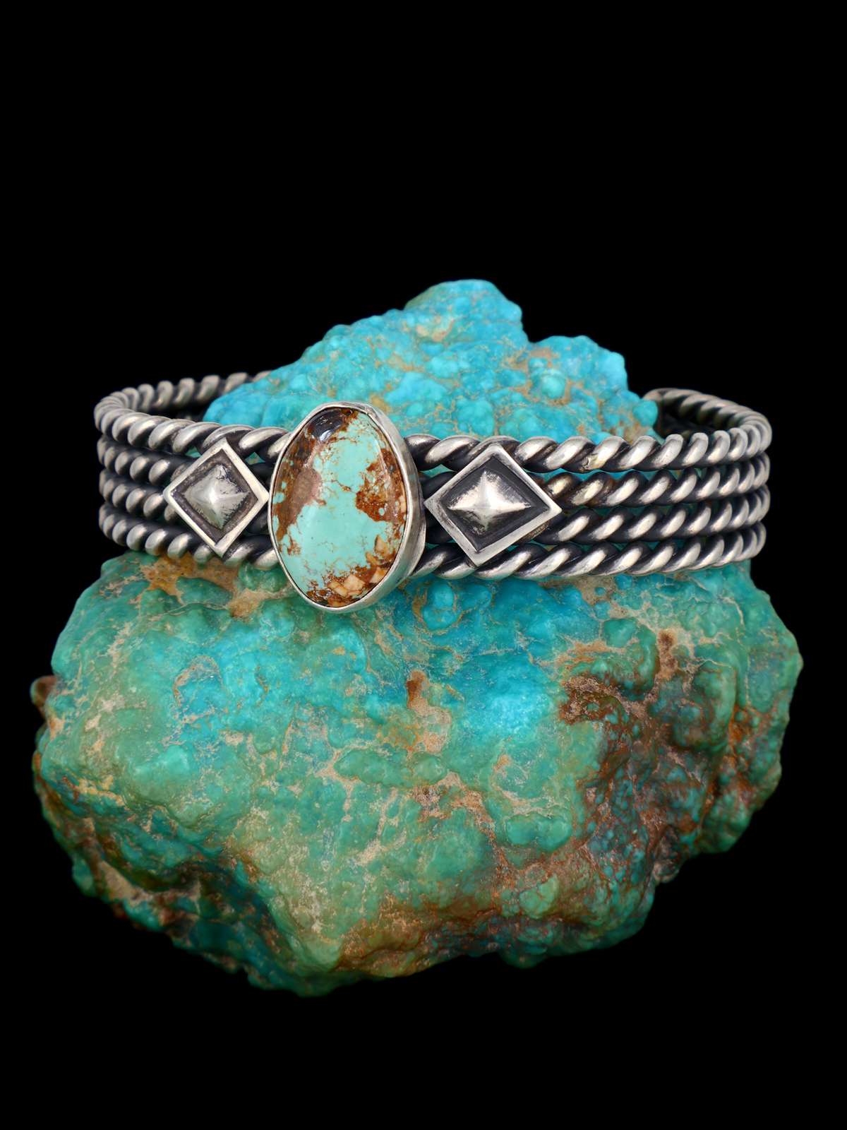 Native American Sterling Silver Turquoise Cuff Bracelet