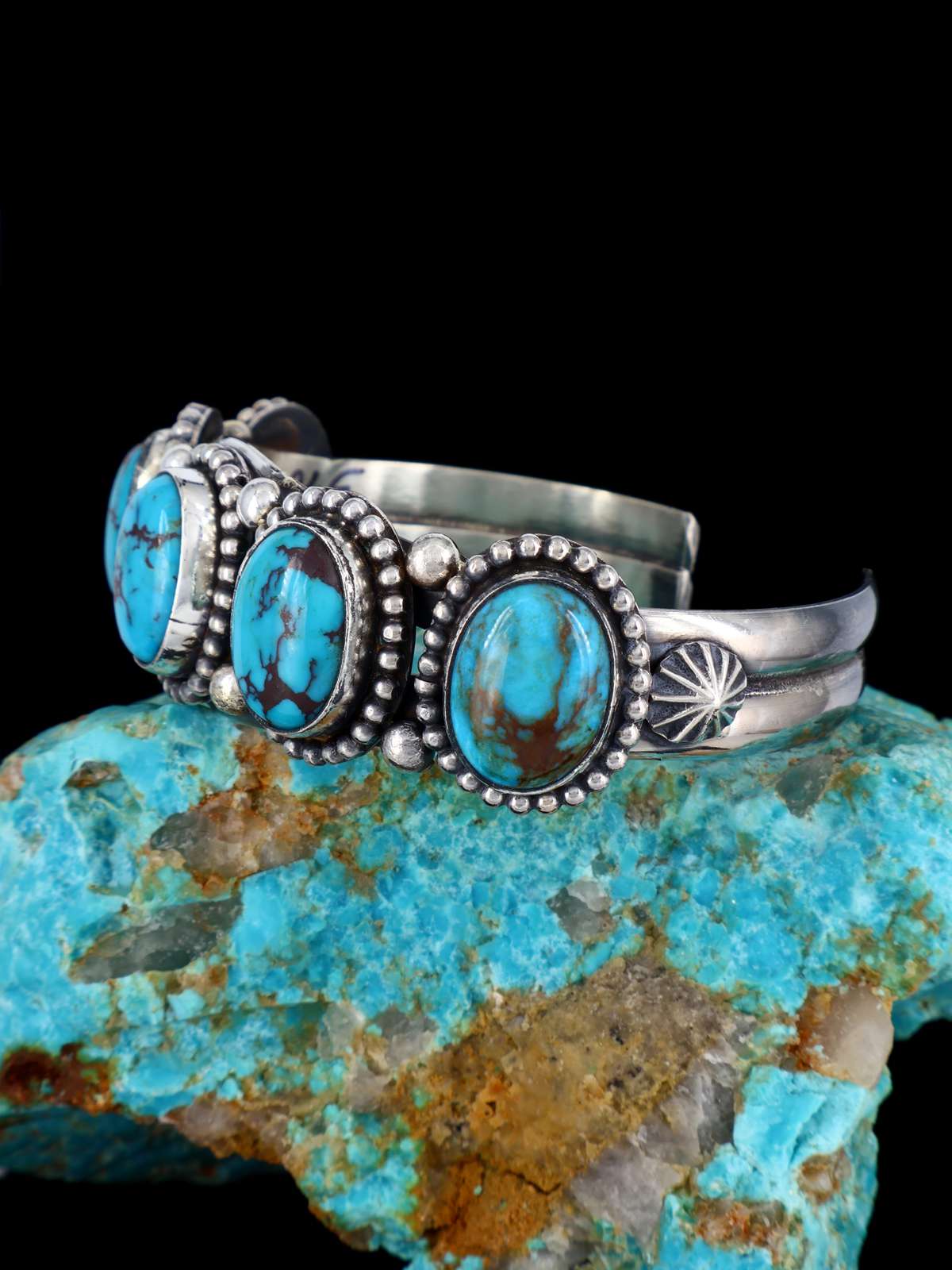 Native American Sterling Silver Turquoise Bracelet