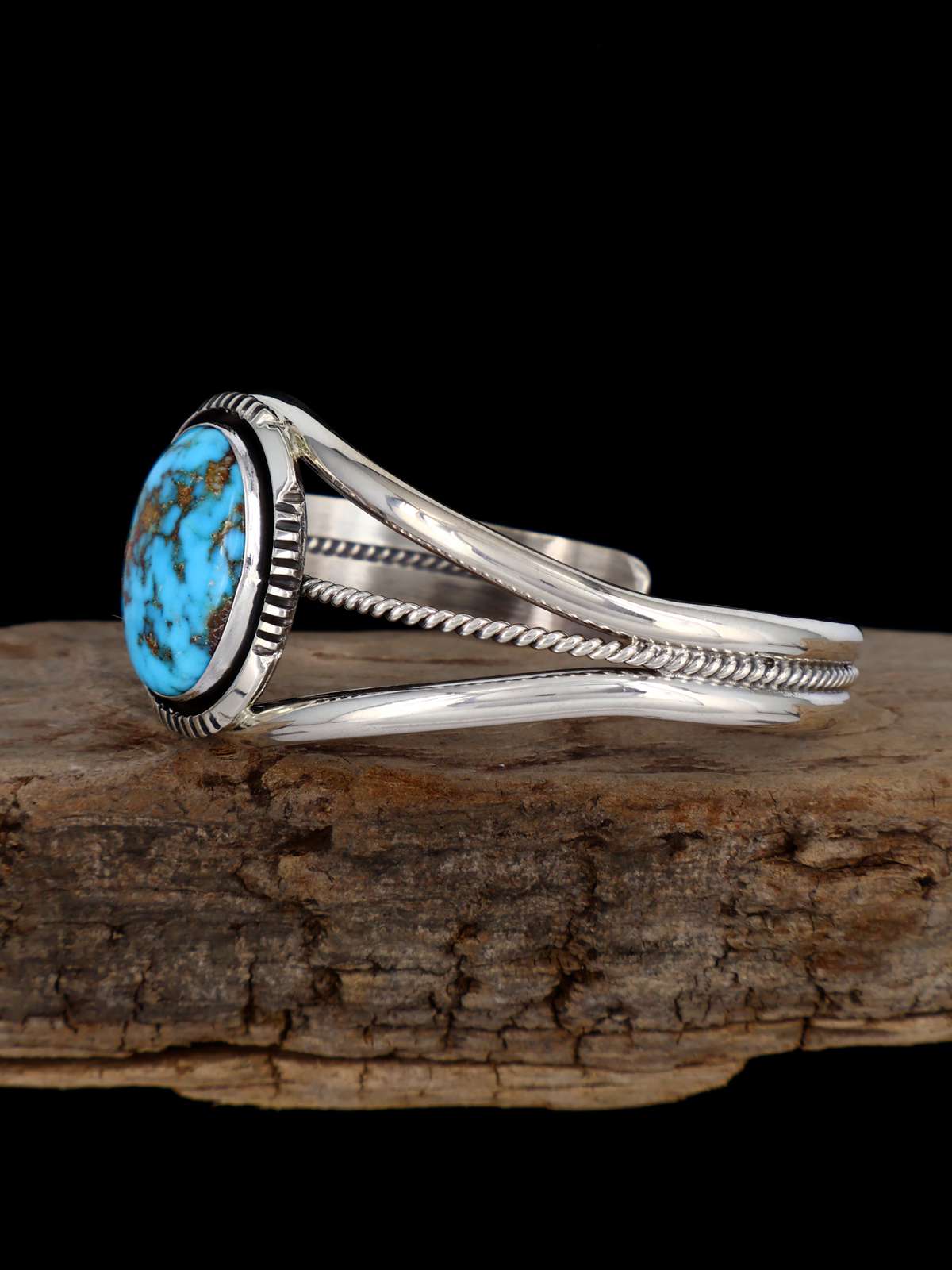 Native American Kingman Turquoise Sterling Silver Cuff Bracelet