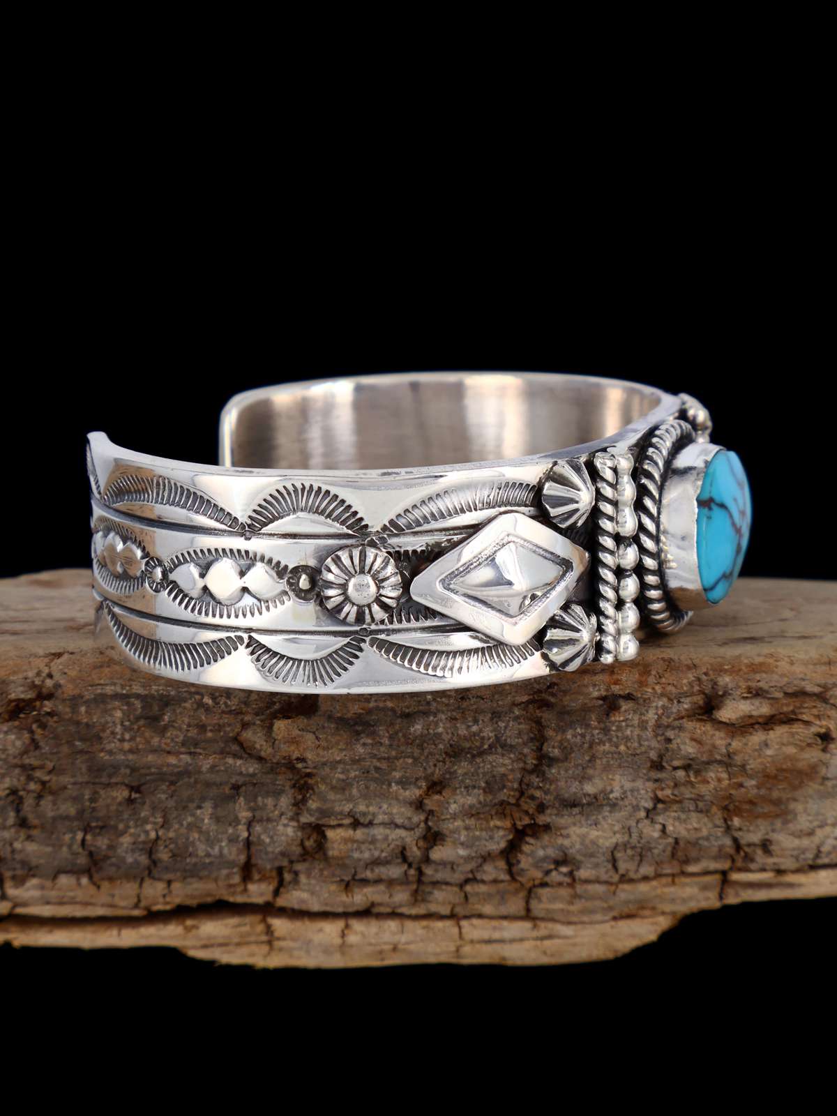 Native American Egyptian Turquoise Sterling Silver Cuff Bracelet
