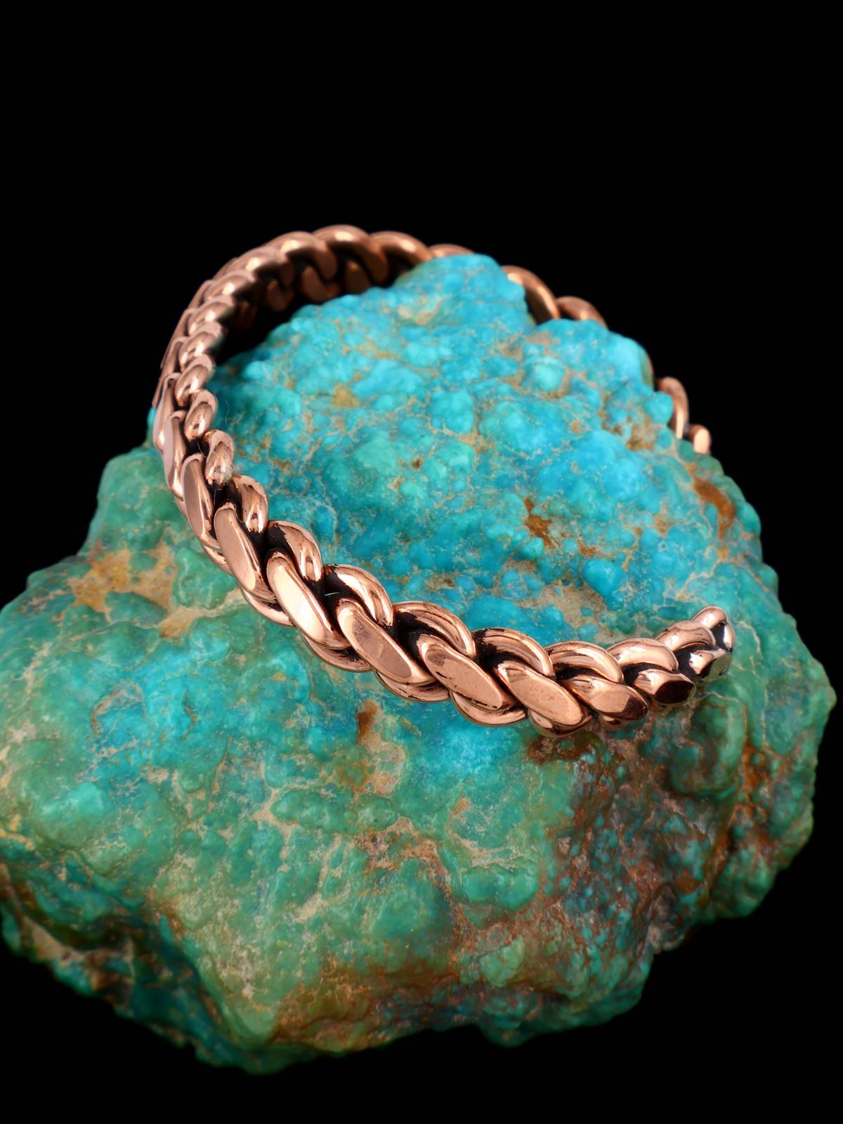 Navajo Twisted Rope Copper Cuff Bracelet - PuebloDirect.com