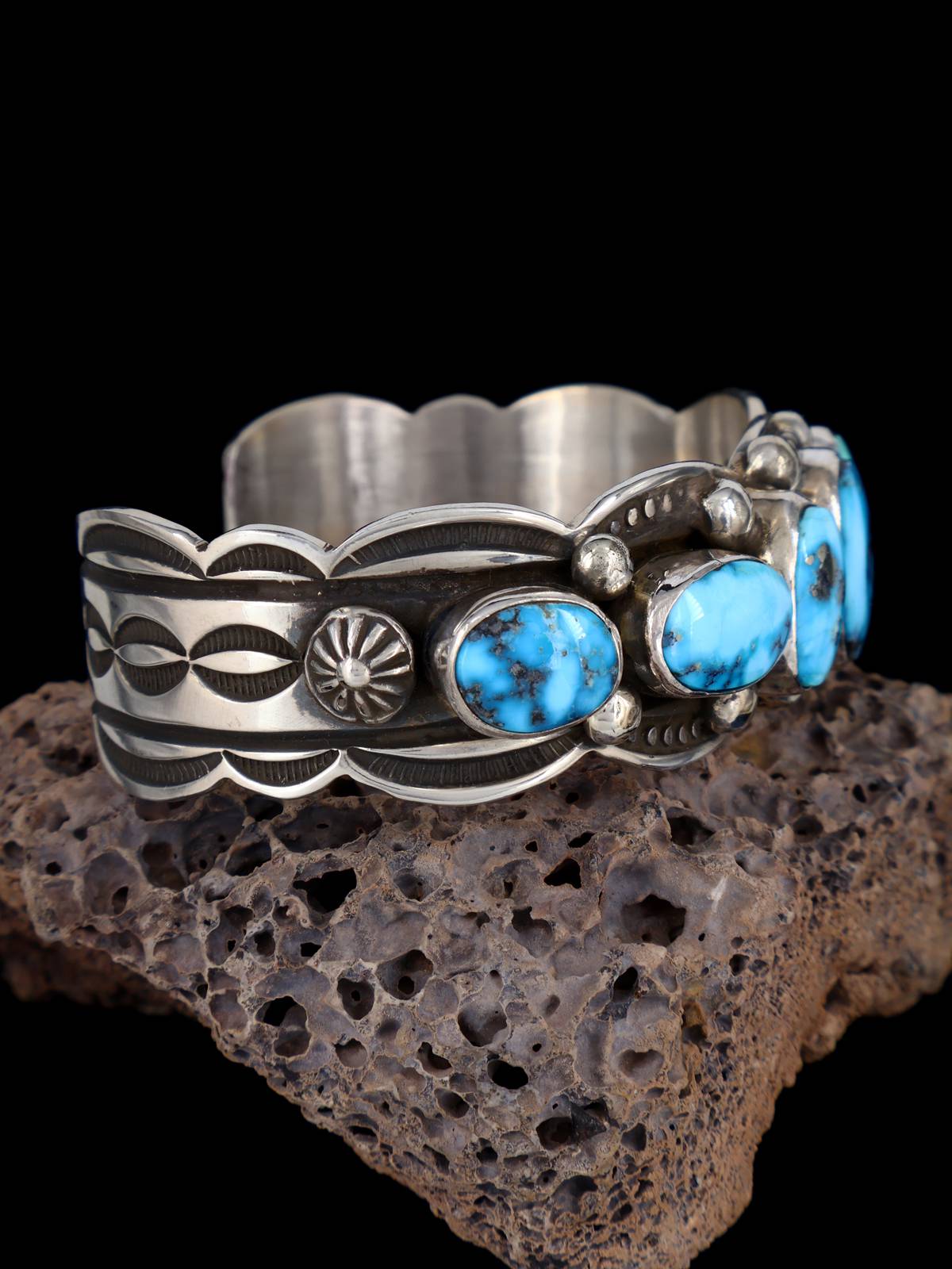 Native American Jewelry Palomino Turquoise Cuff Bracelet - PuebloDirect.com