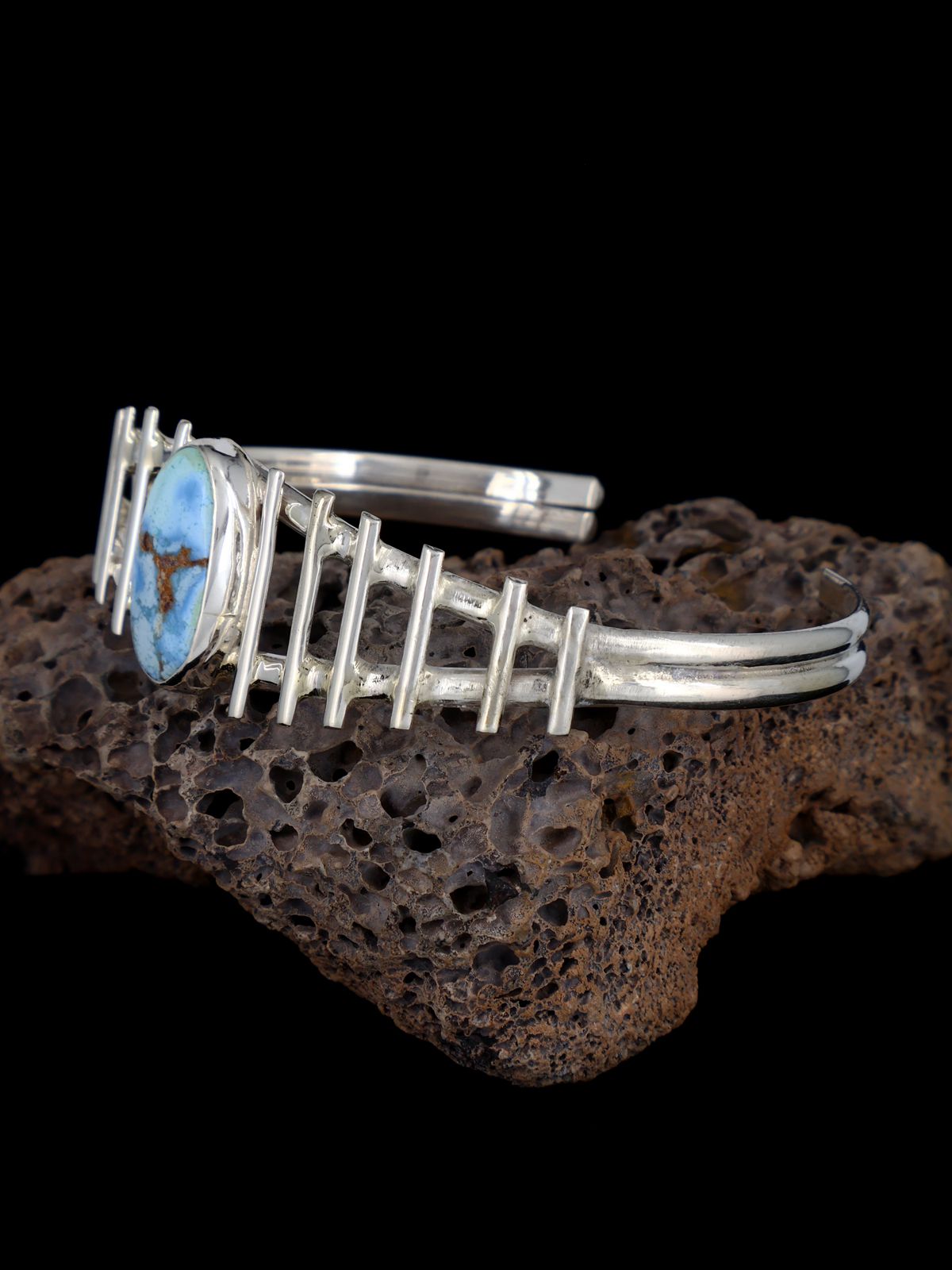 Native American Jewelry Golden Hill Turquoise Cuff Bracelet - PuebloDirect.com