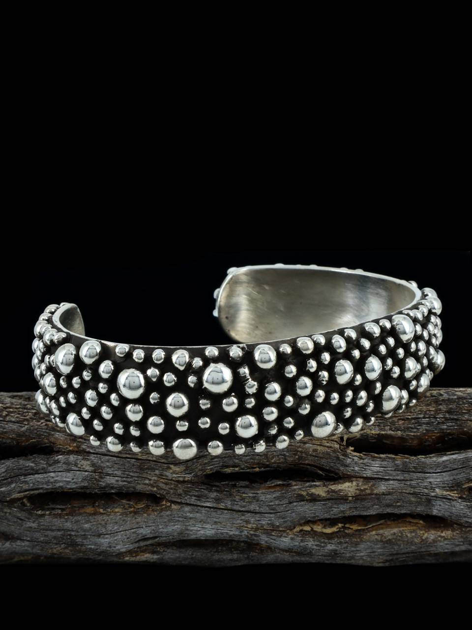 Navajo Sterling Silver Droplet Cuff Bracelet - PuebloDirect.com