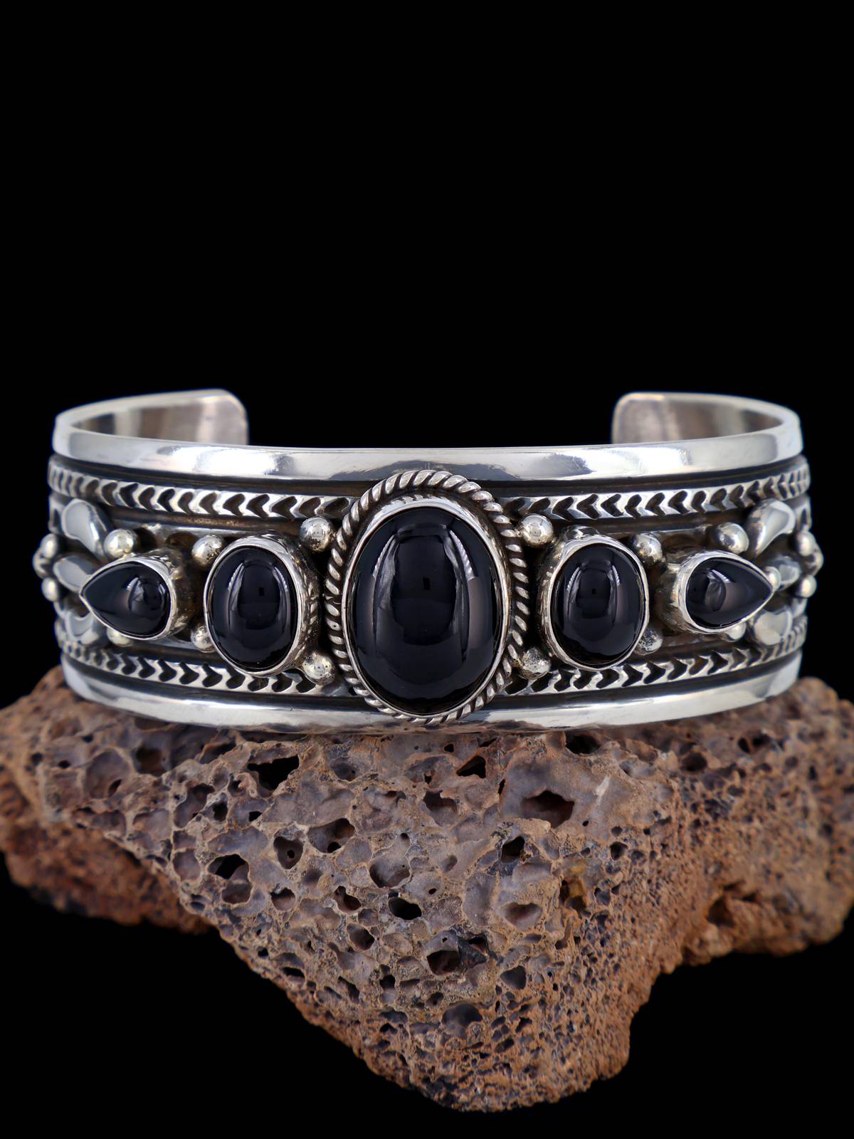 Bracelet manchette amérindien en argent sterling Golden Hill Turquoise