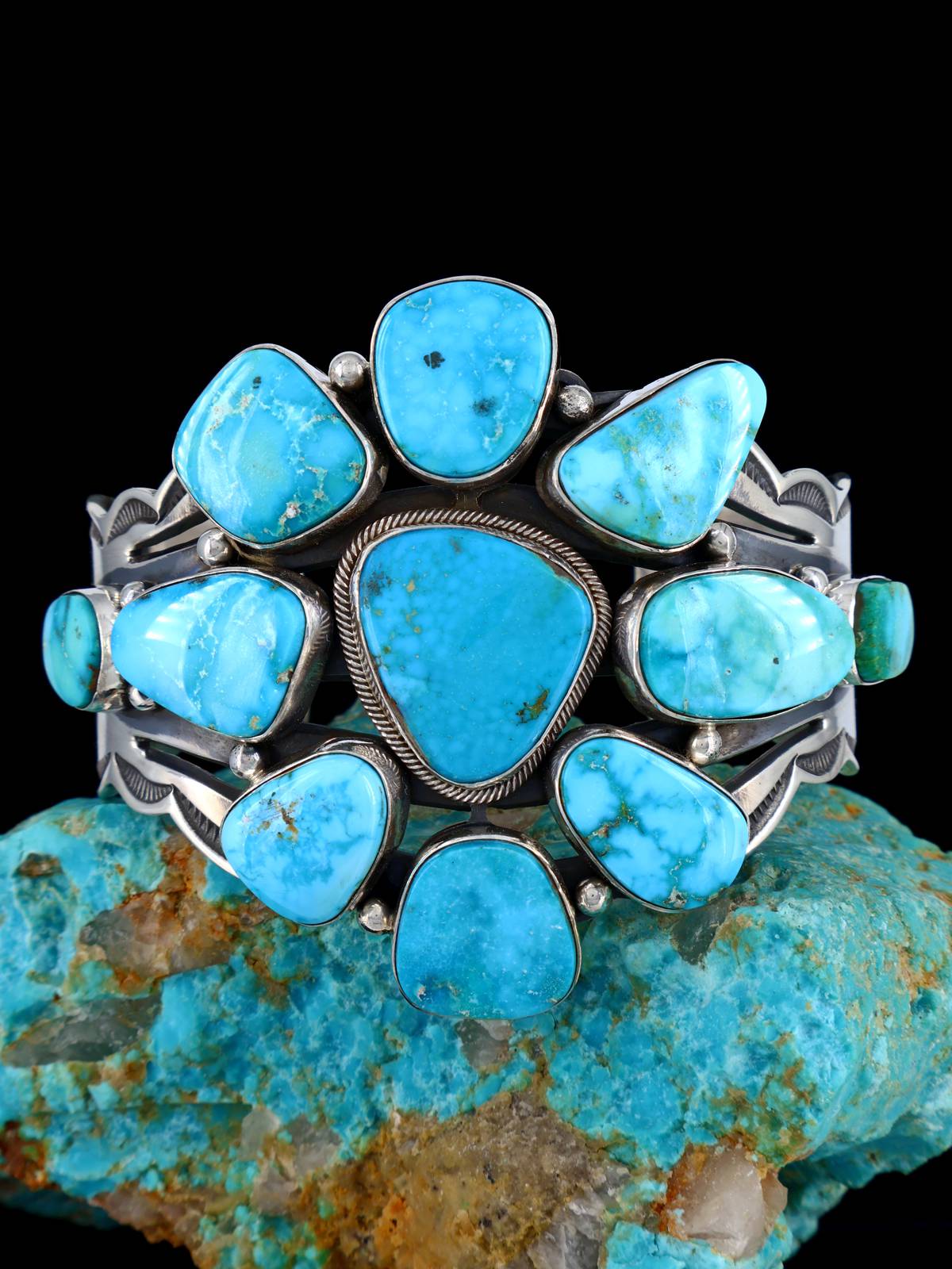 Bijoux amérindiens Bracelet manchette Kingman Turquoise