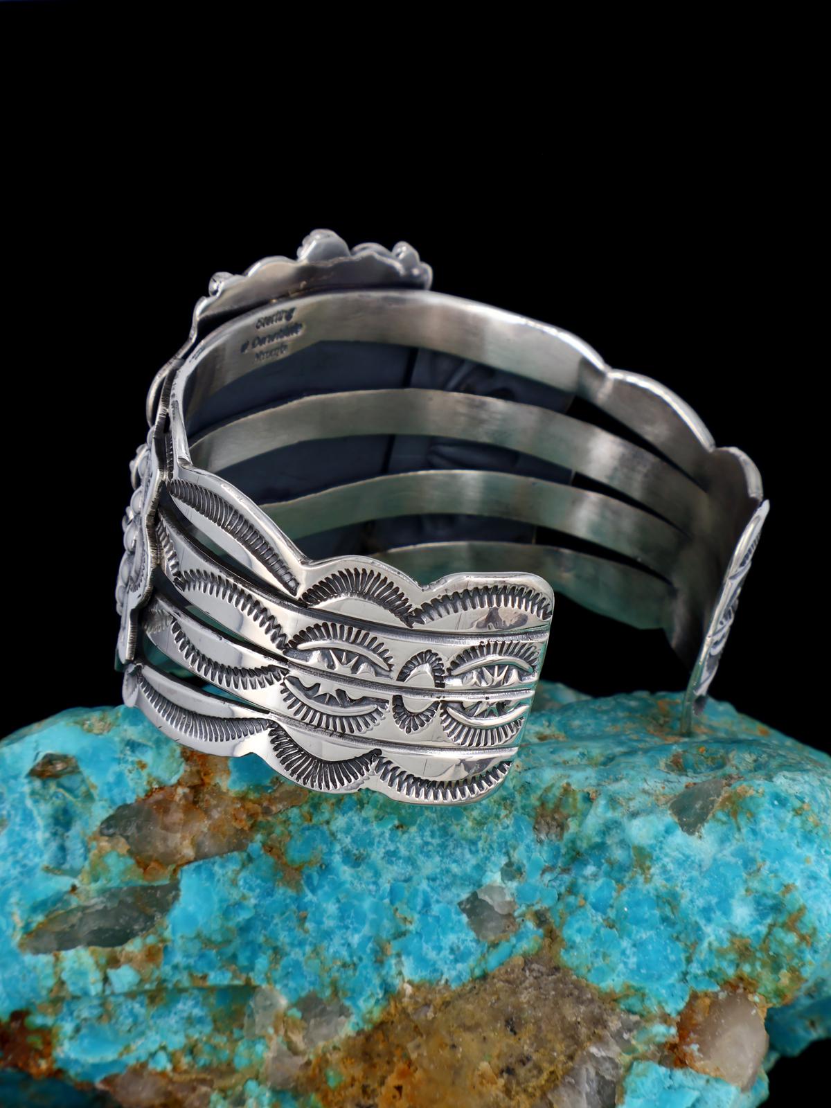 Native American Sonoran Turquoise Sterling Silver Cuff Bracelet - PuebloDirect.com