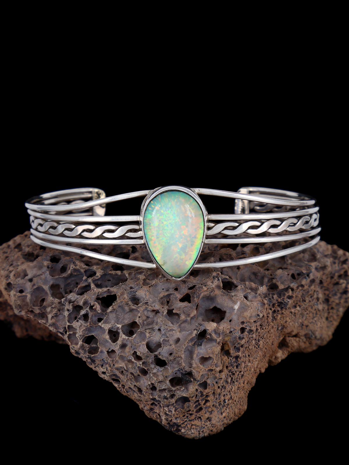 Native American Sterling Silver Opalite Bracelet