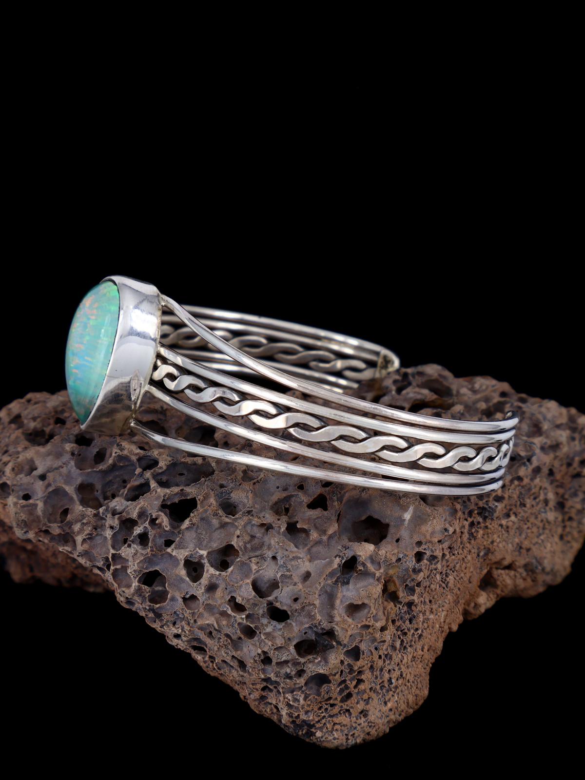 Native American Sterling Silver Opalite Bracelet