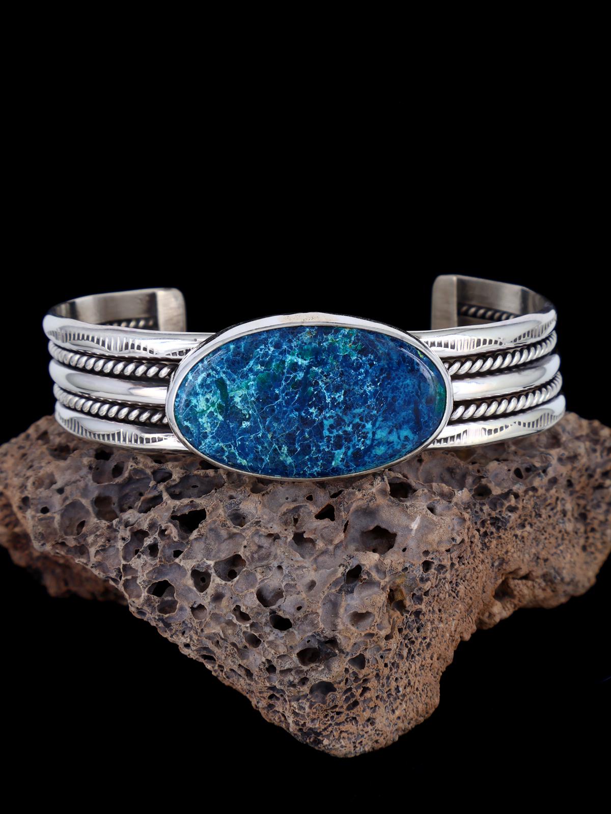 Native American Jewelry Azurite Cuff Bracelet