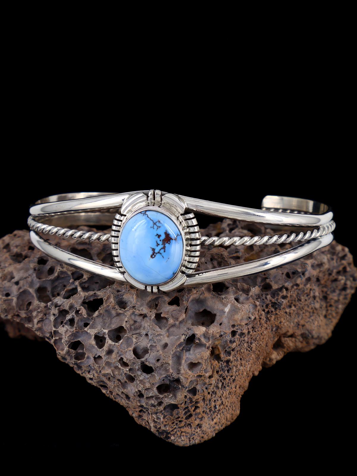 Pulsera de puño turquesa Kingman de joyería nativa americana