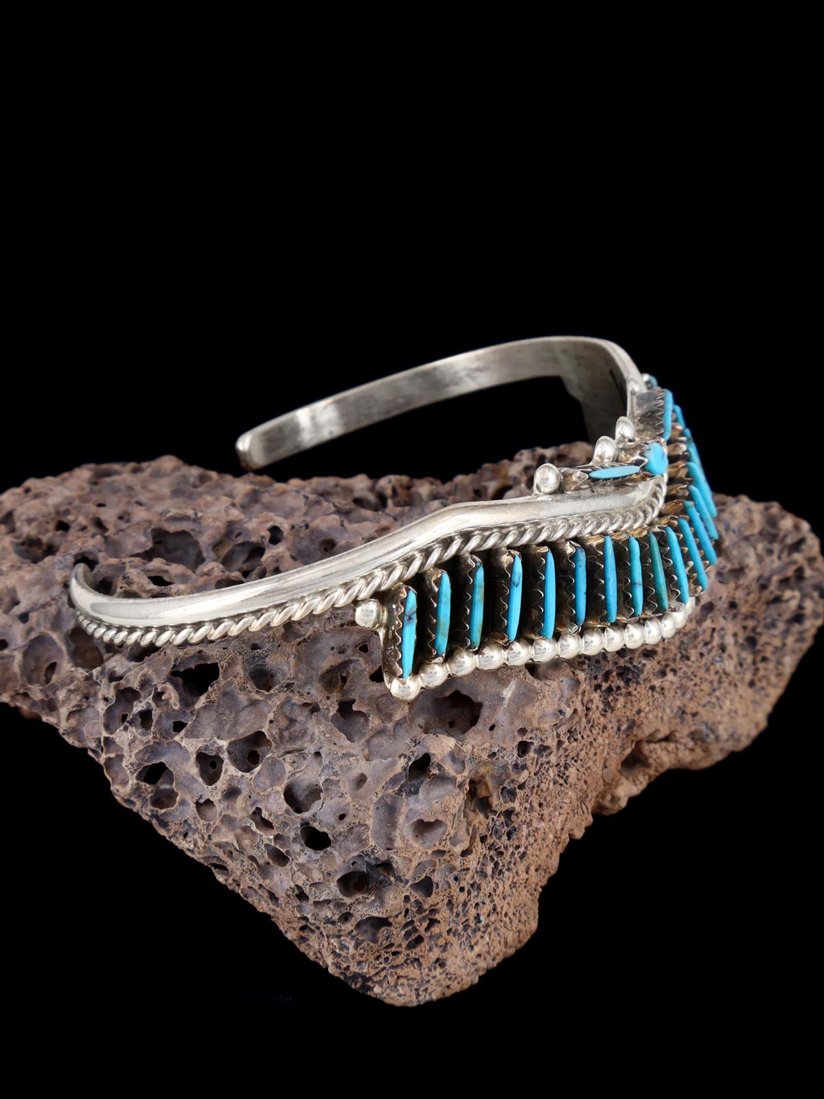 Sterling Silver Turquoise Zuni Needlepoint Bracelet