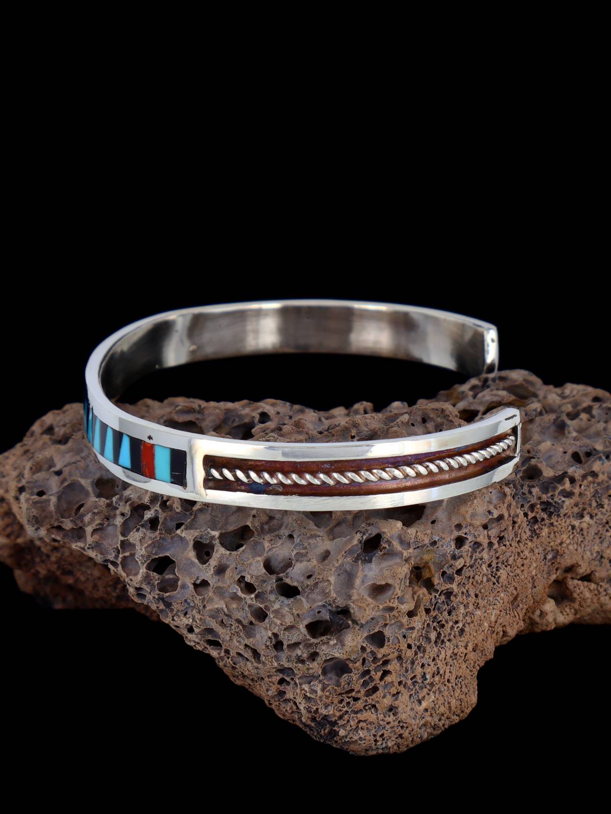 Native American Zuni Inlay Bracelet - PuebloDirect.com