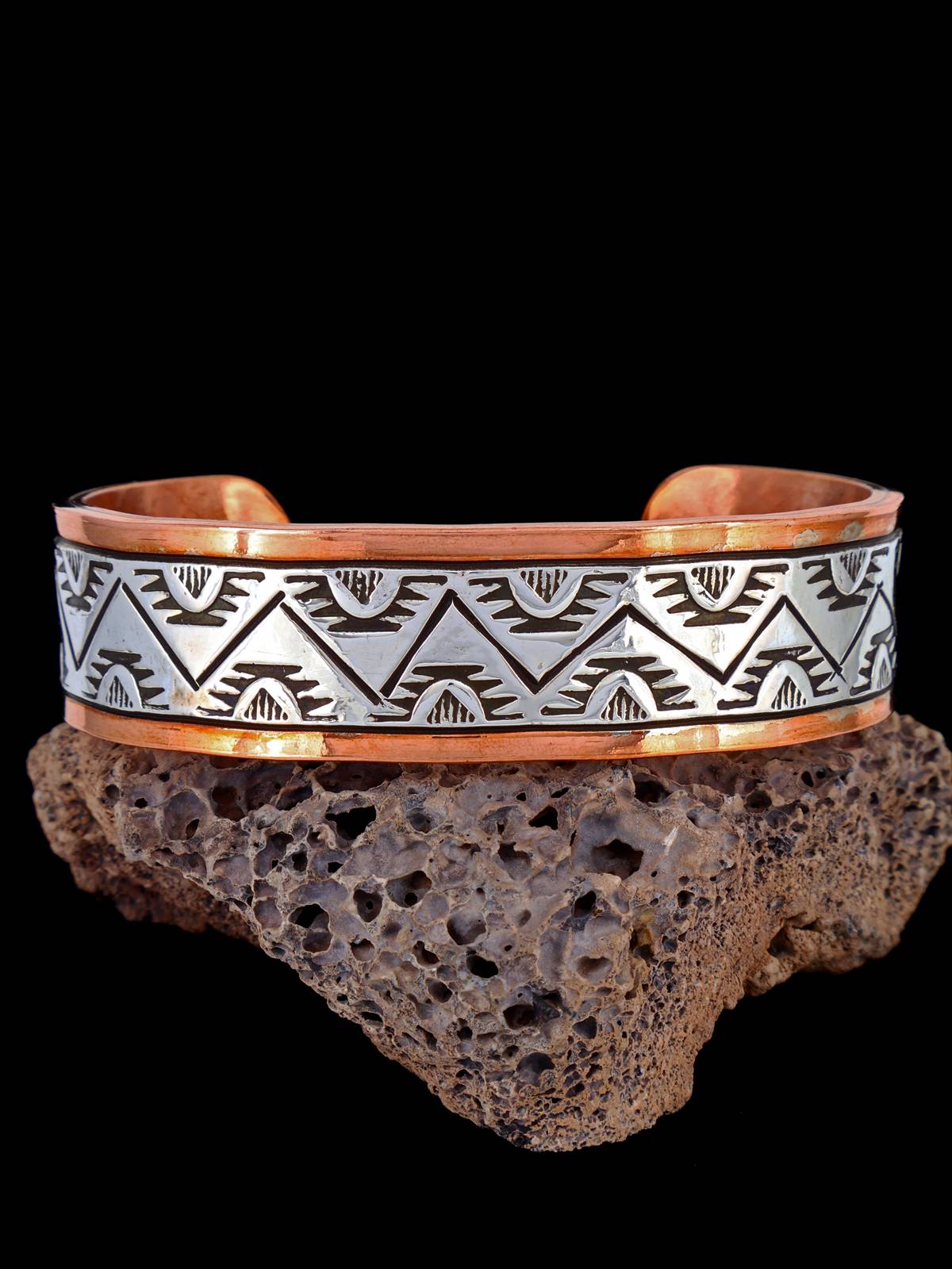 Bracelet manchette en cuivre à corde torsadée