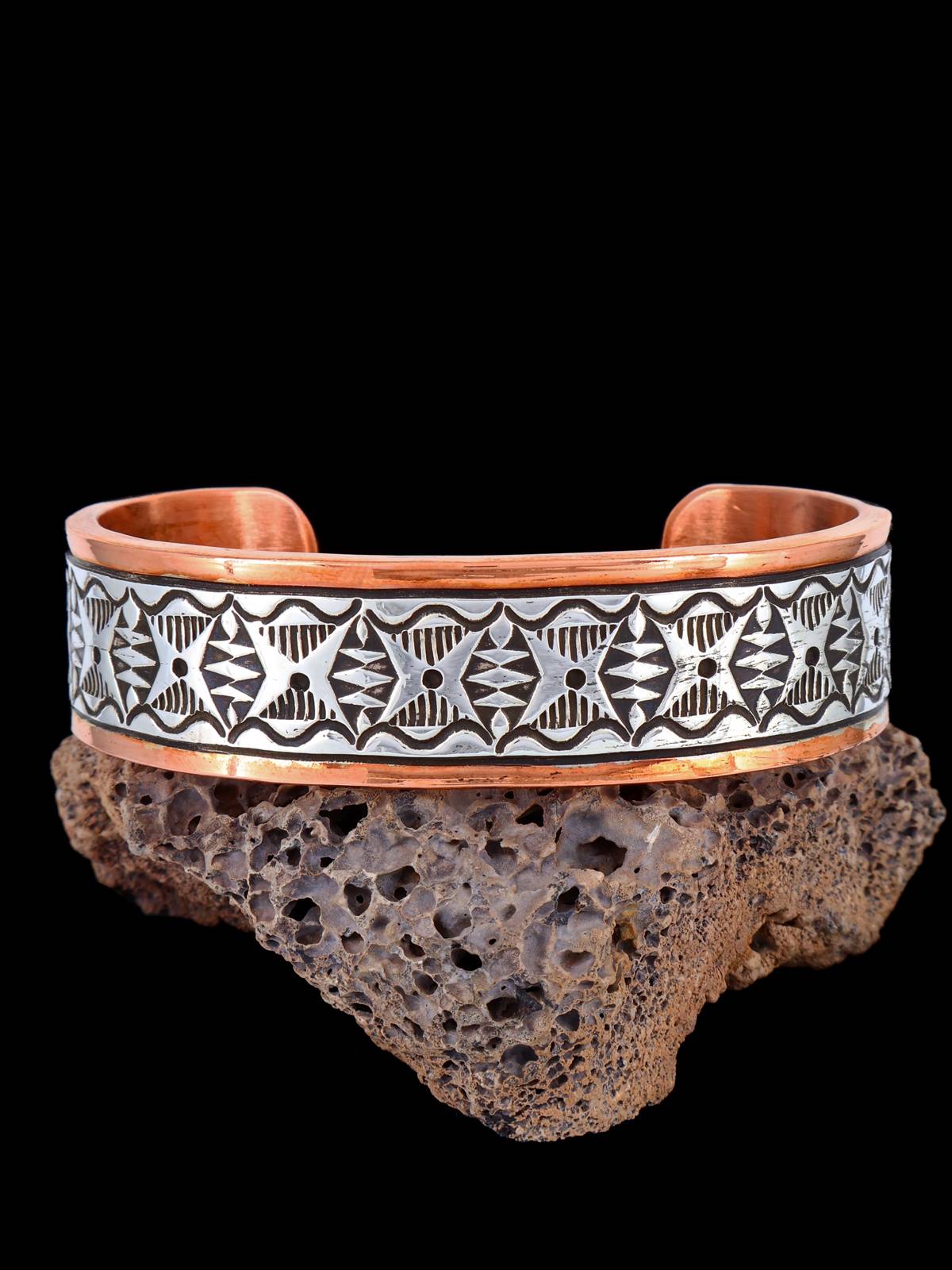 Navajo Sterling Silver and Copper Cuff Bracelet