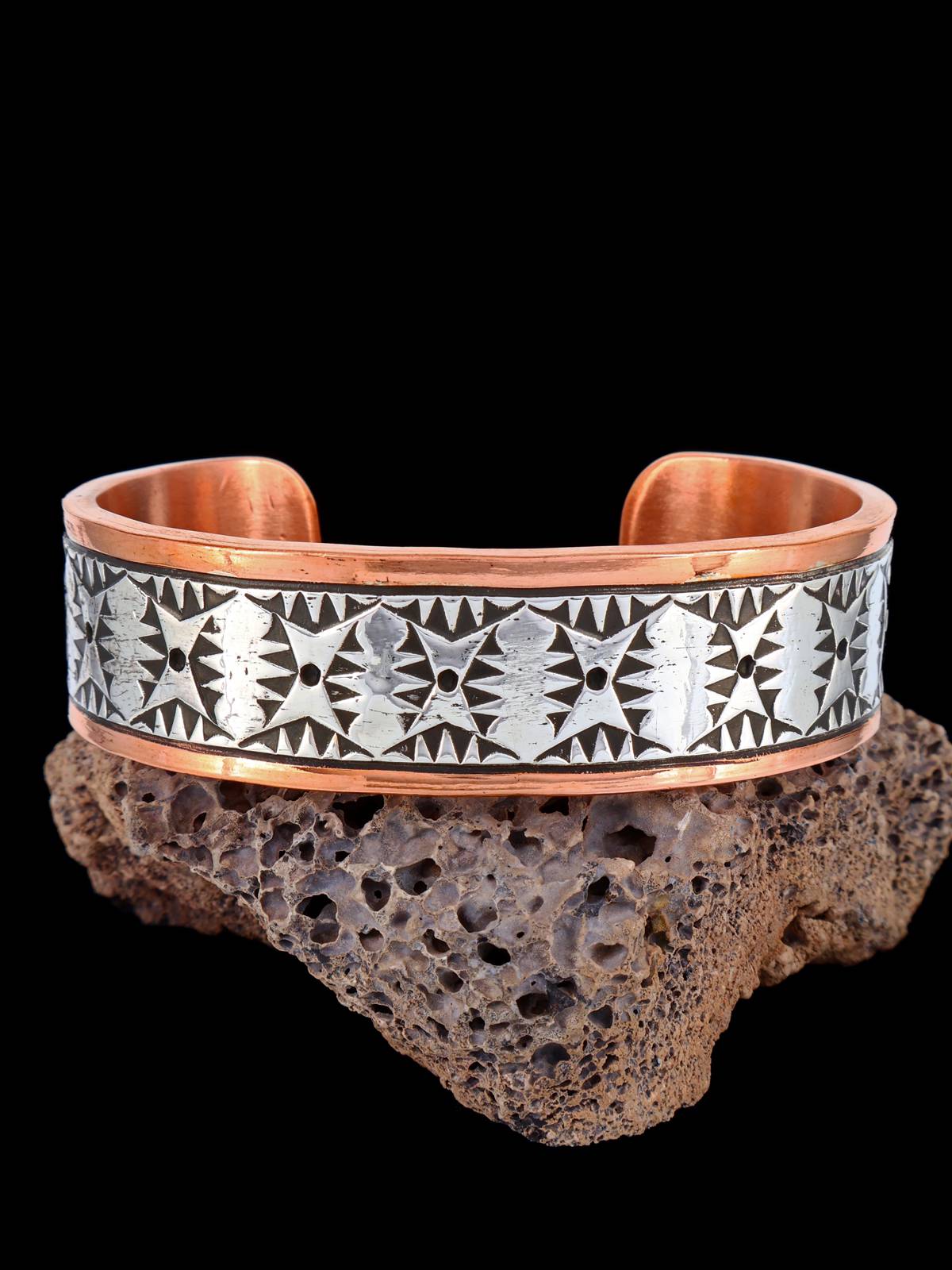 Bracelet manchette en cuivre à corde torsadée