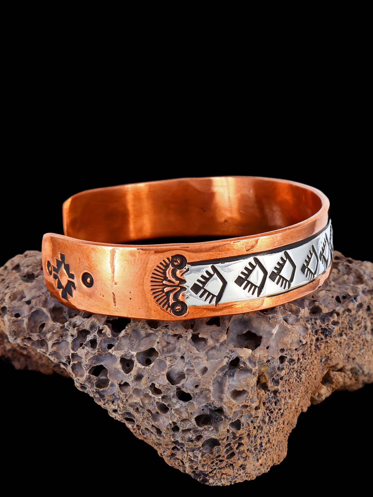 Navajo Sterling Silver and Copper Cuff Bracelet - PuebloDirect.com