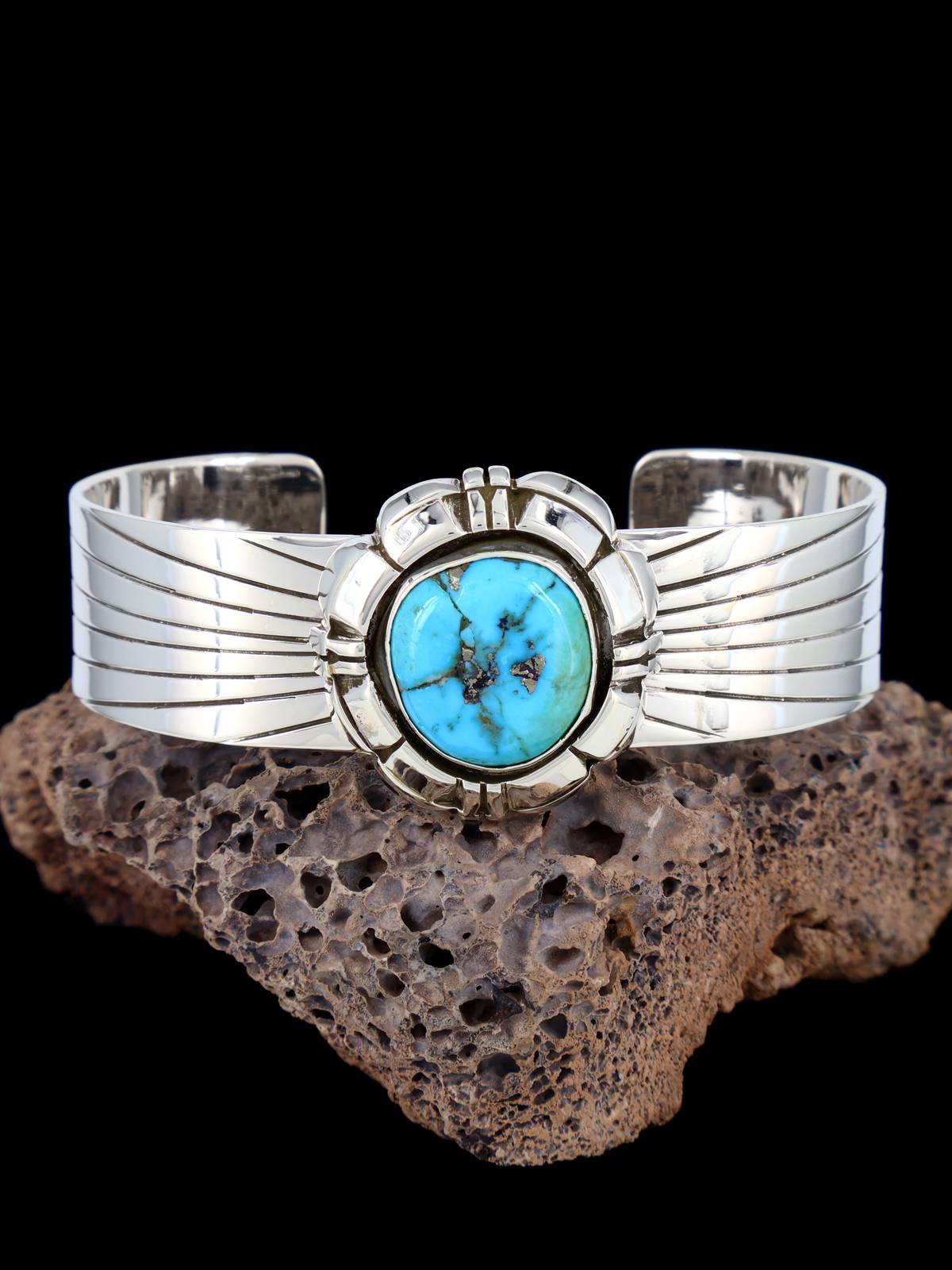 Pulsera Navajo de Plata de Ley y Turquesa