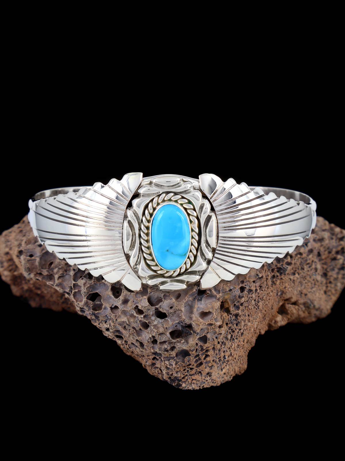 Navajo Sterling Silver Turquoise Cuff Bracelet