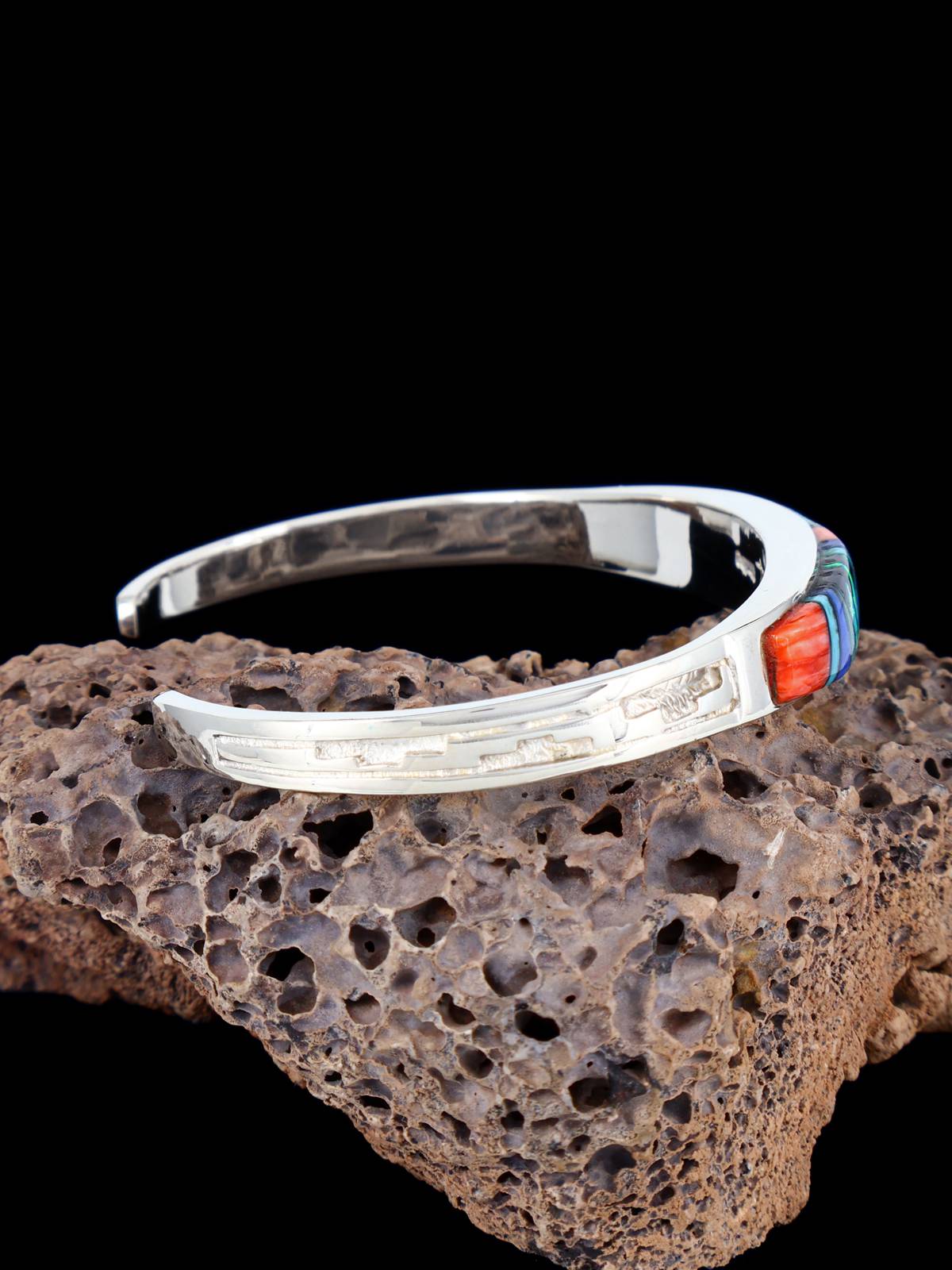 Native American Jewelry Multistone Inlay Cuff Bracelet