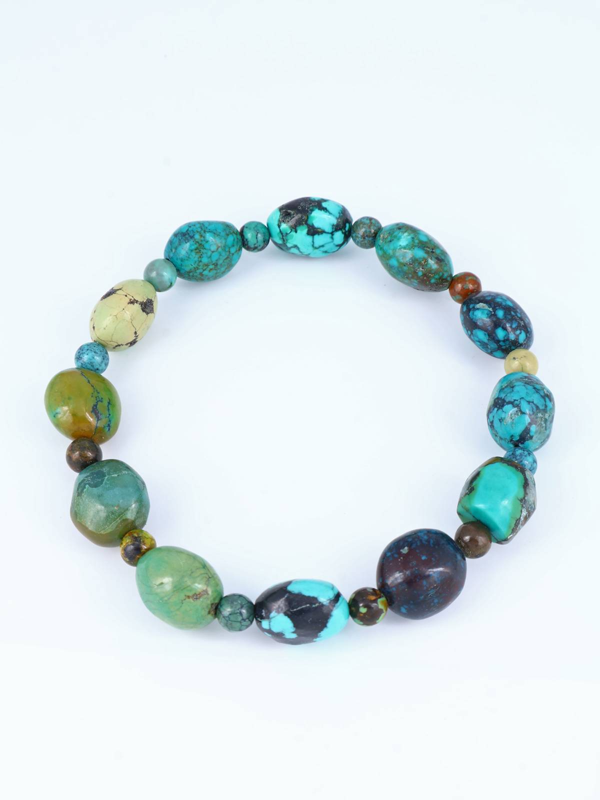 Navajo Cloud Mountain Turquoise Stretch Bracelet