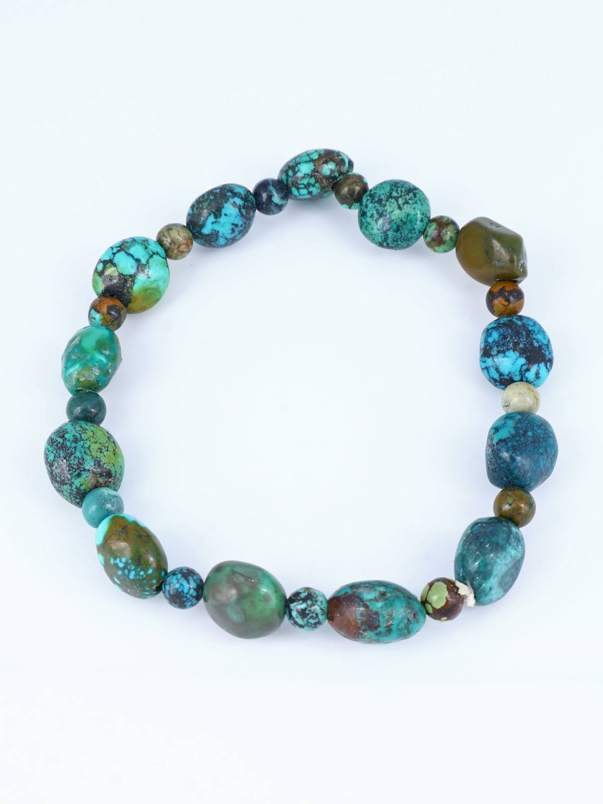 Navajo Cloud Mountain Turquoise Stretch Bracelet