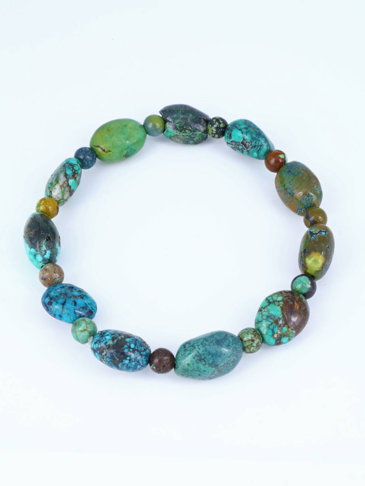 Navajo Cloud Mountain Turquoise Stretch Bracelet
