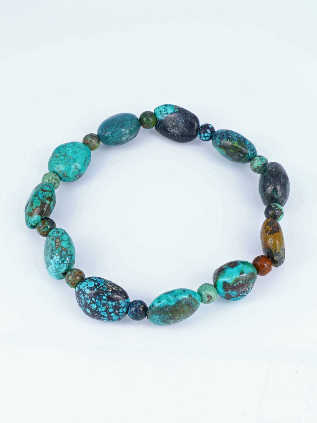 Navajo Cloud Mountain Turquoise Stretch Bracelet