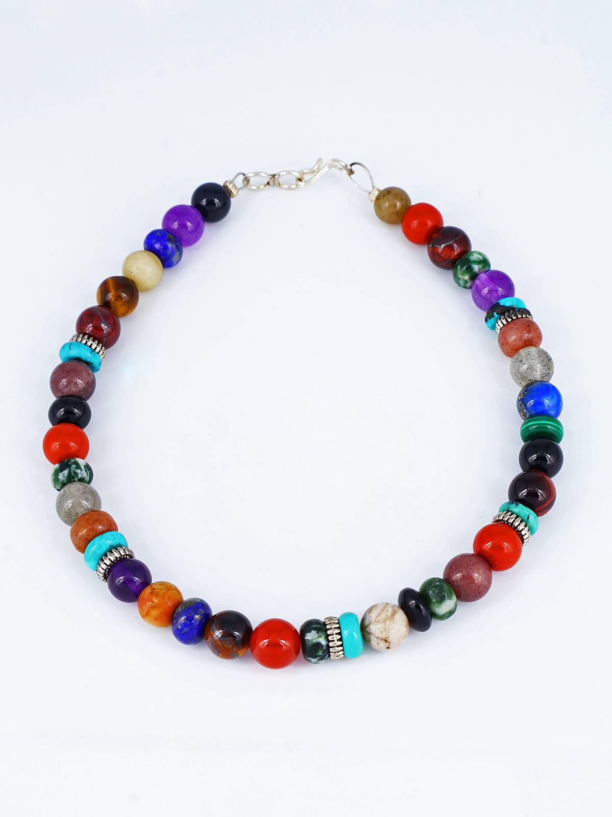 Pulsera de cuentas de una sola hebra con múltiples piedras