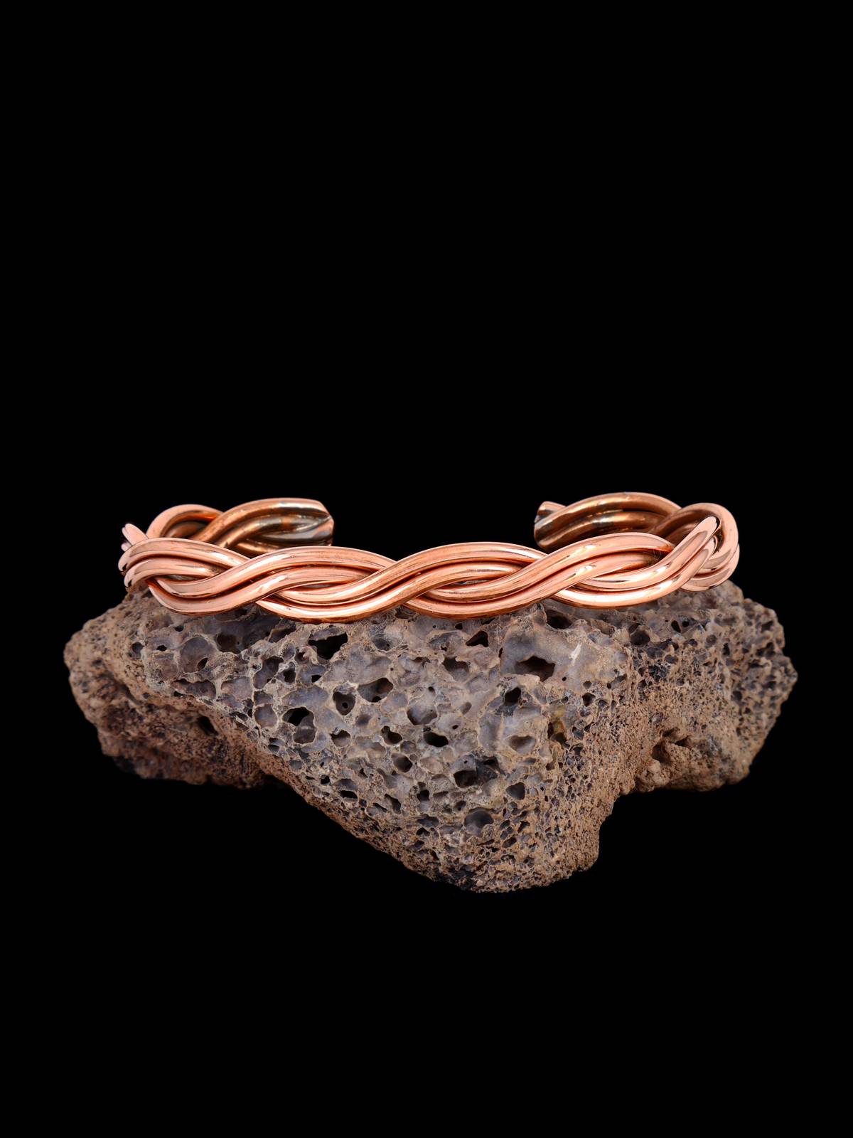 Native American Jewelry Braided Copper Cuff Bracelet