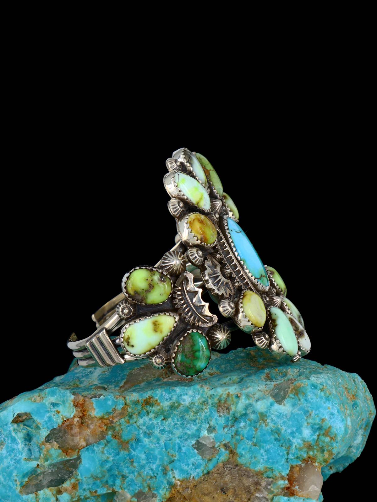 Native American Jewelry Palomino Variscite Cuff Bracelet