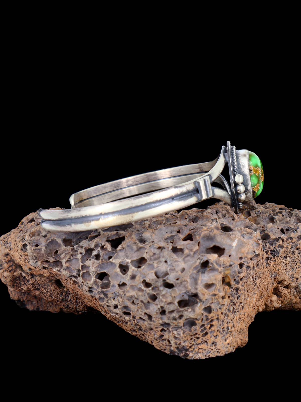 Brazalete de plata de ley turquesa de oro de Sonora nativo americano