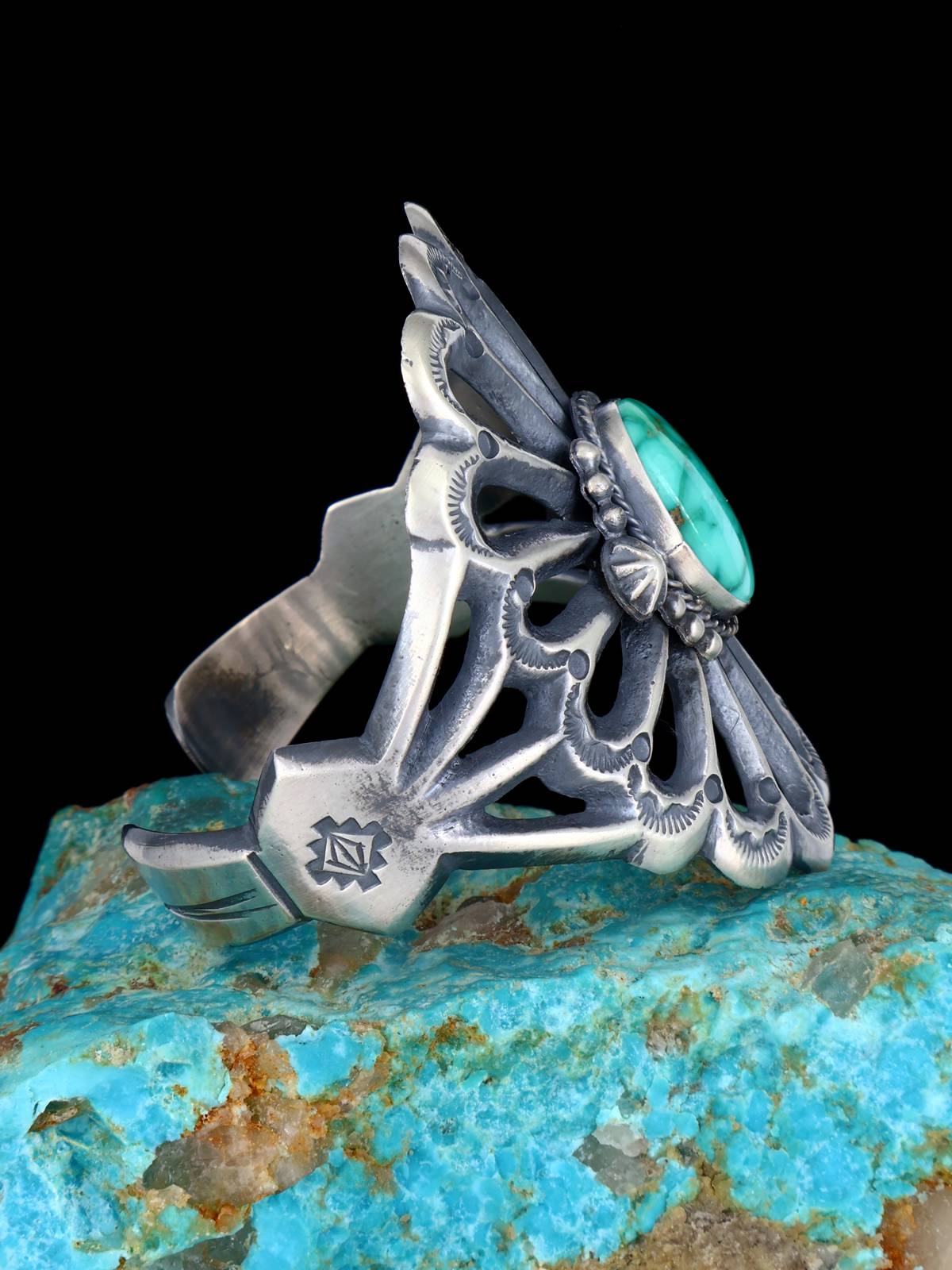 Navajo Emerald Valley Turquoise Sterling Silver Cuff Bracelet
