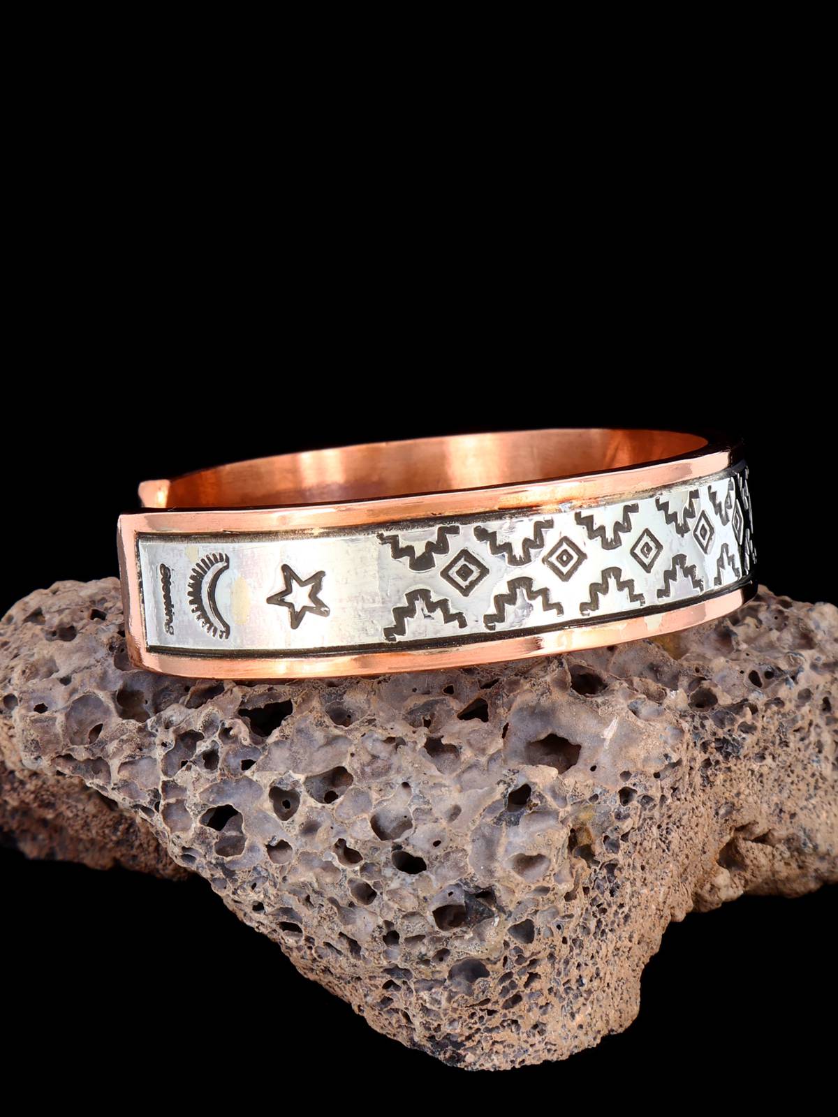Bracelet manchette en cuivre à corde torsadée