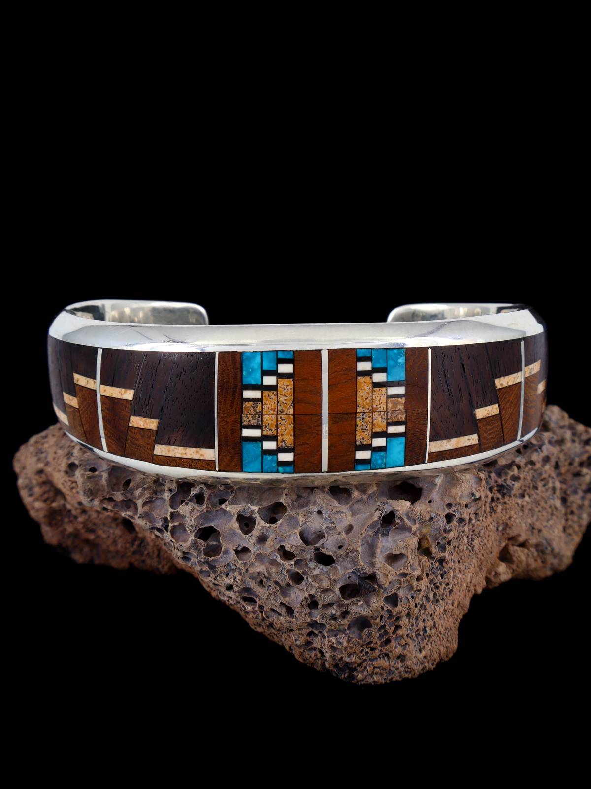 Pulsera con incrustaciones de adoquines turquesas #8 de nativos americanos