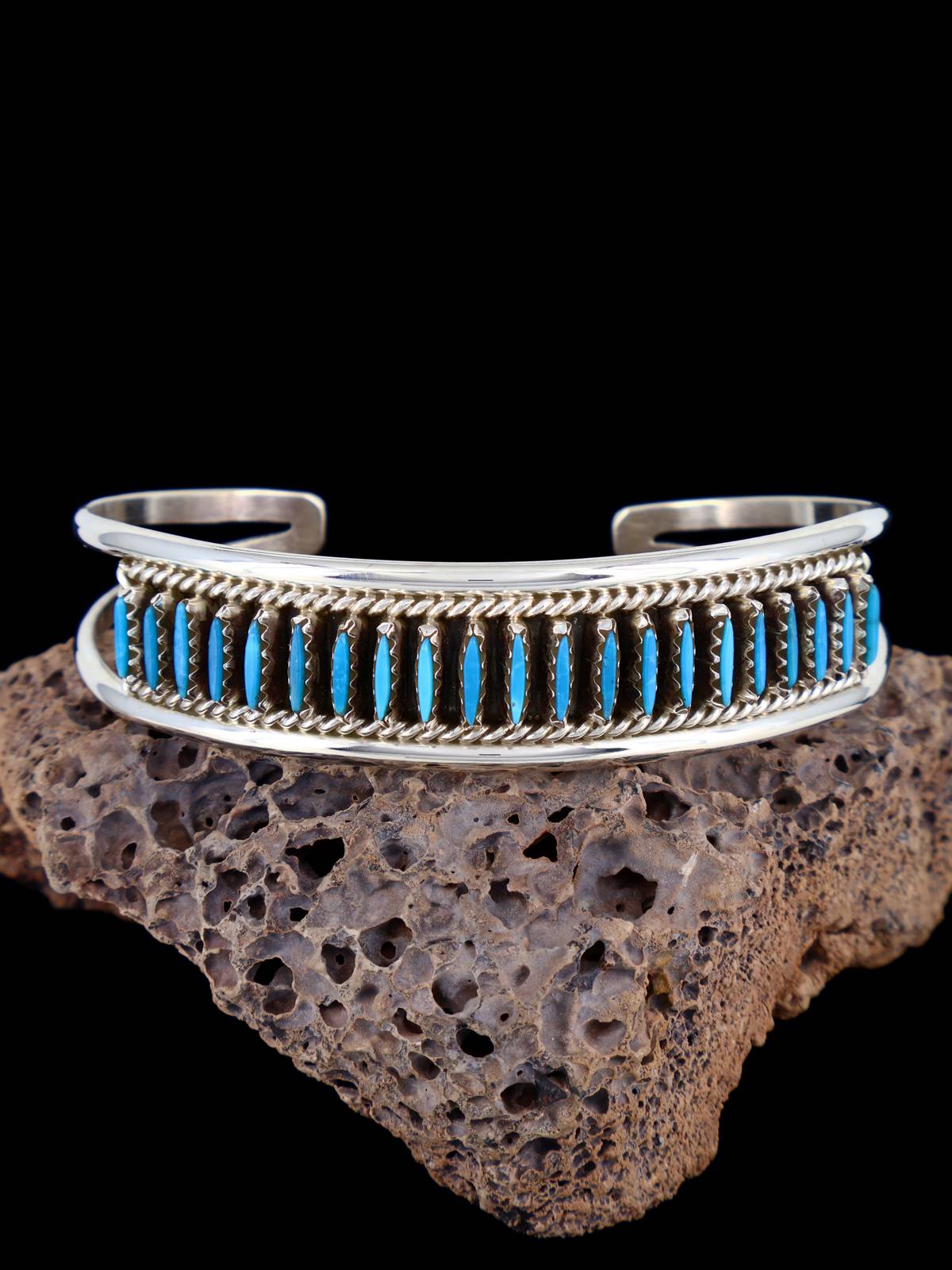 Sterling Silver Turquoise Zuni Needlepoint Bracelet