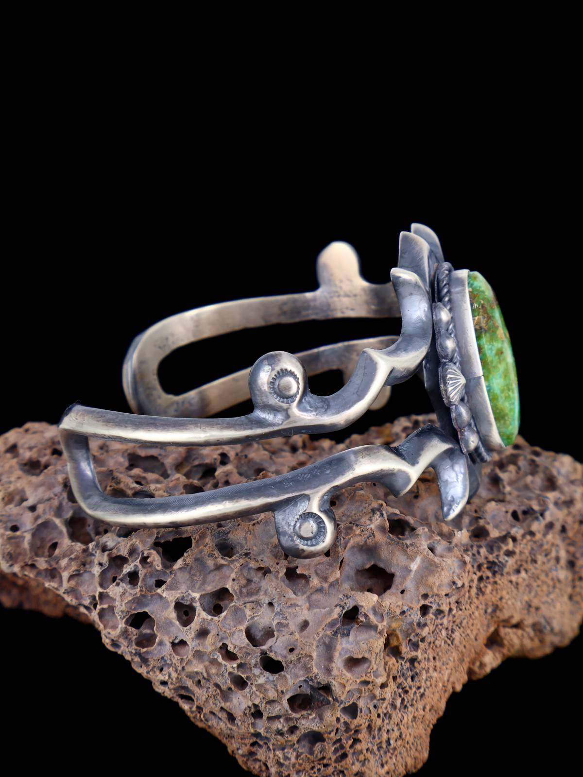 Brazalete de plata de ley turquesa de oro navajo de Sonora