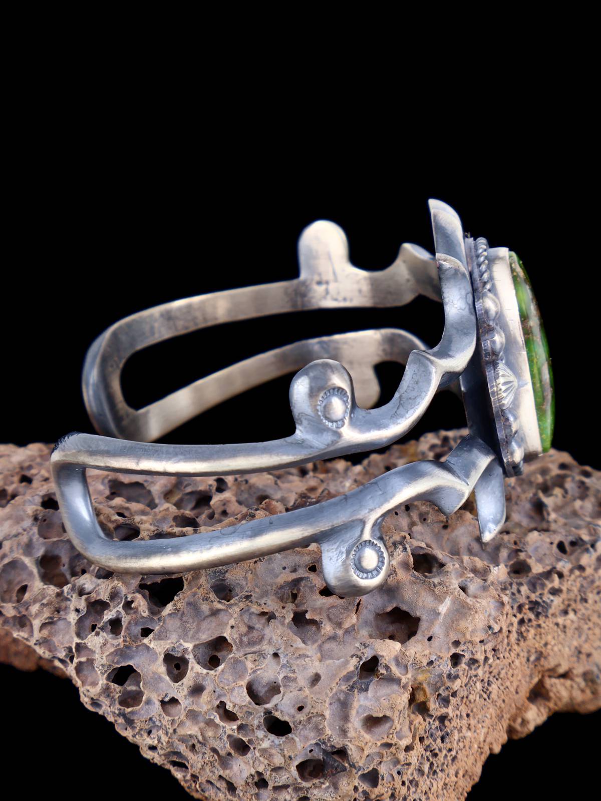 Brazalete de plata de ley turquesa de oro navajo de Sonora