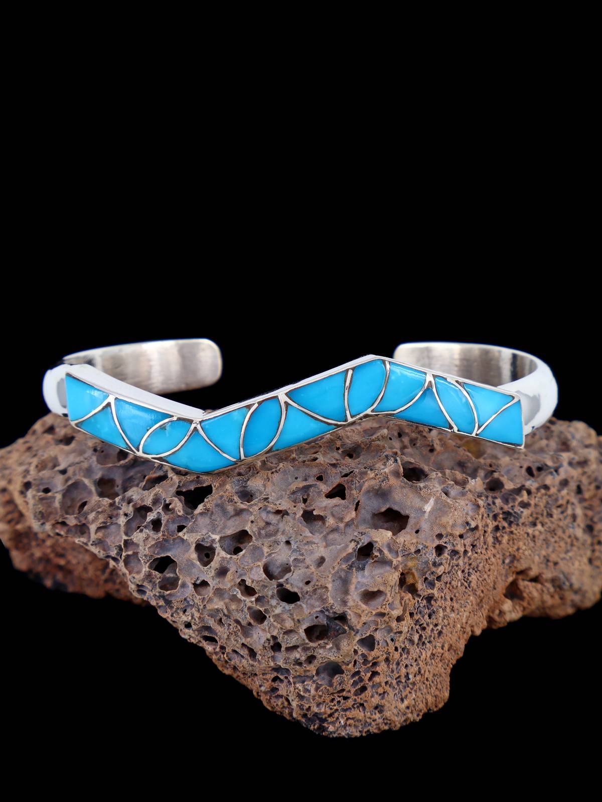 Native American Zuni Turquoise Inlay Bracelet