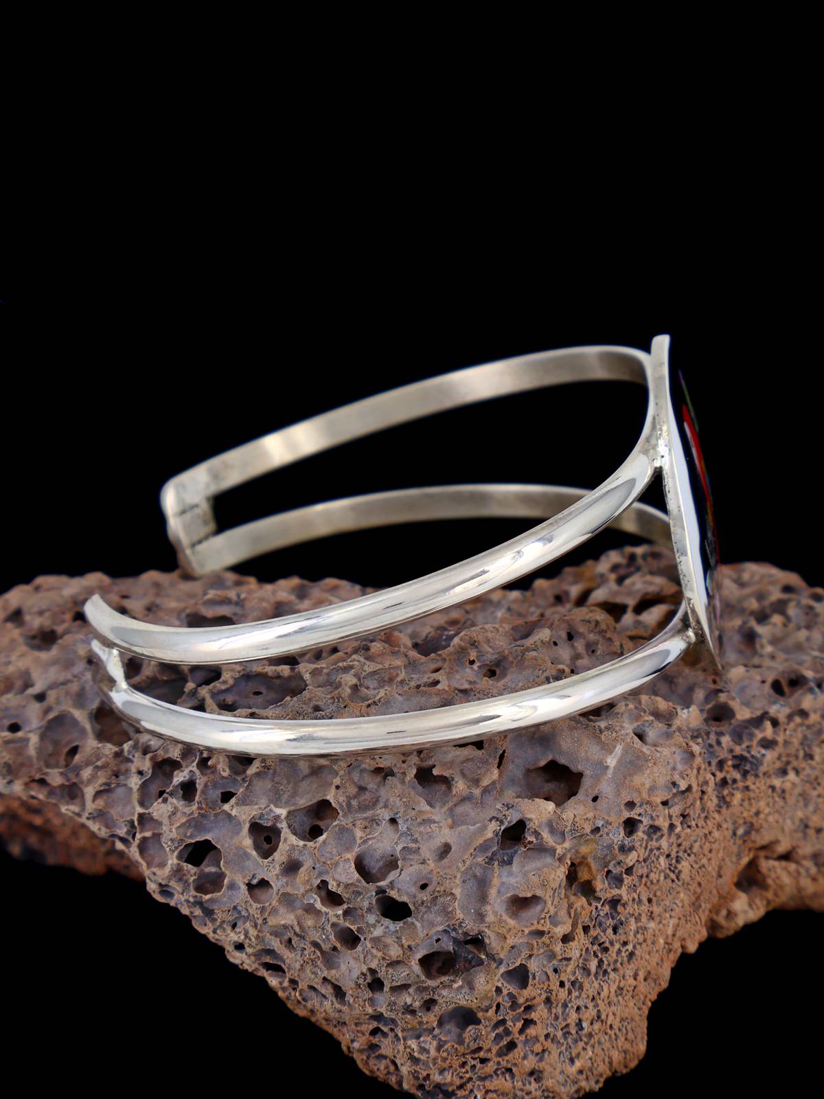 Native American Zuni Pueblo Inlay Bird Bracelet - PuebloDirect.com